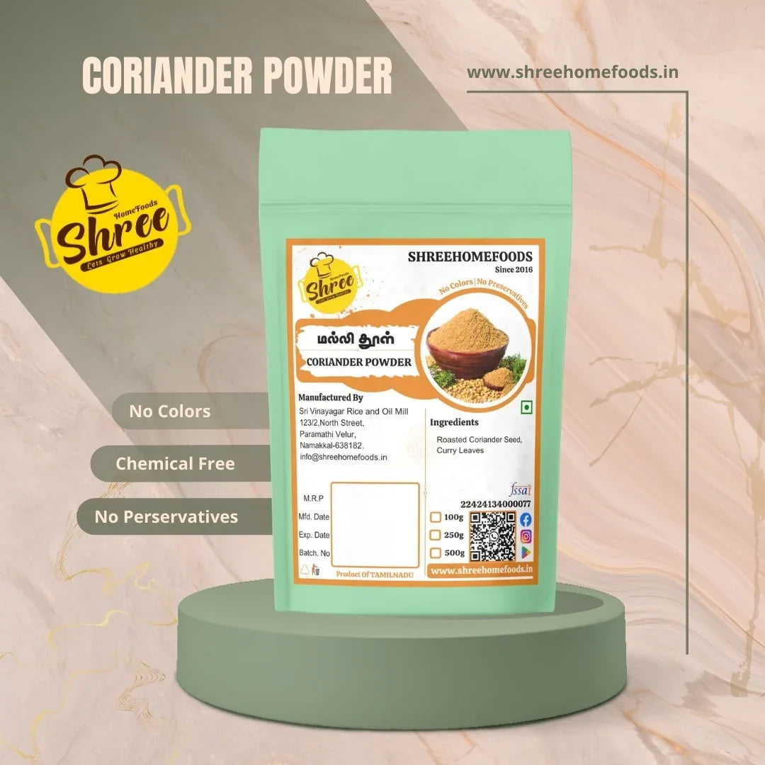 Shree Home Food Coriander Powder / Malli Thool - 250 g - Orgoshops
