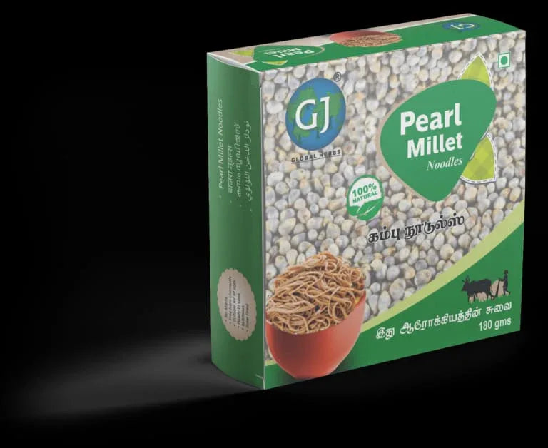 Gj Global Pearl Millet Noodles | Kambu Noodles - 180 g (Pack of 2) - Orgoshops
