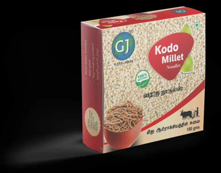 Gj Global Kodo Millet Noodles | Varagu Noodles - 180 g (Pack of 2) - Orgoshops