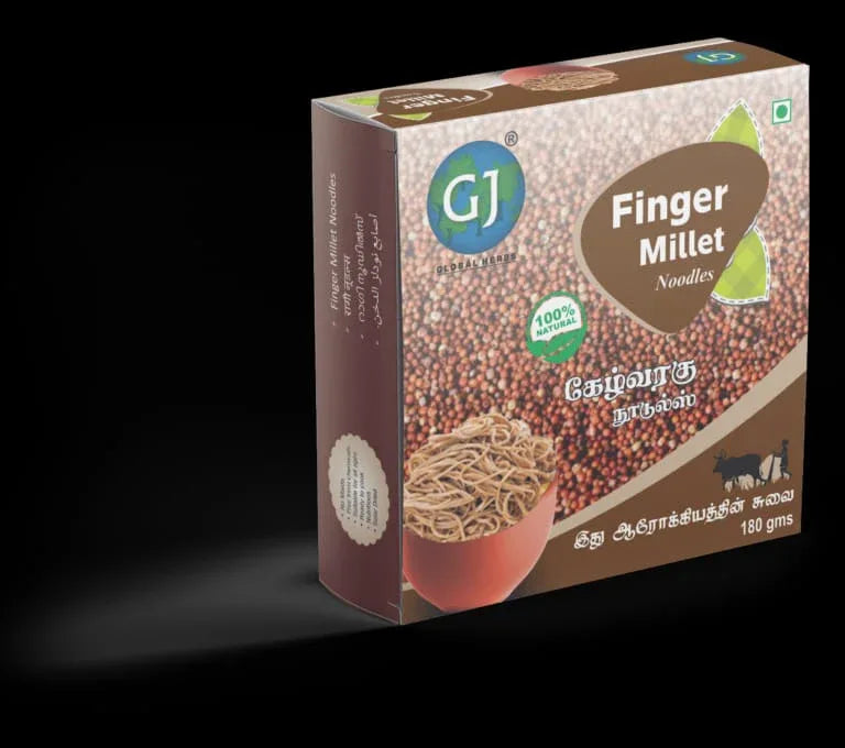 Gj Global Finger Millet Noodles | Kelvaragu Noodles - 180 g (Pack of 2) - Orgoshops