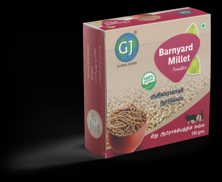 Gj Global Barnyard Millet Noodles | Kuthiraivali Noodles - 180 g (Pack of 2)