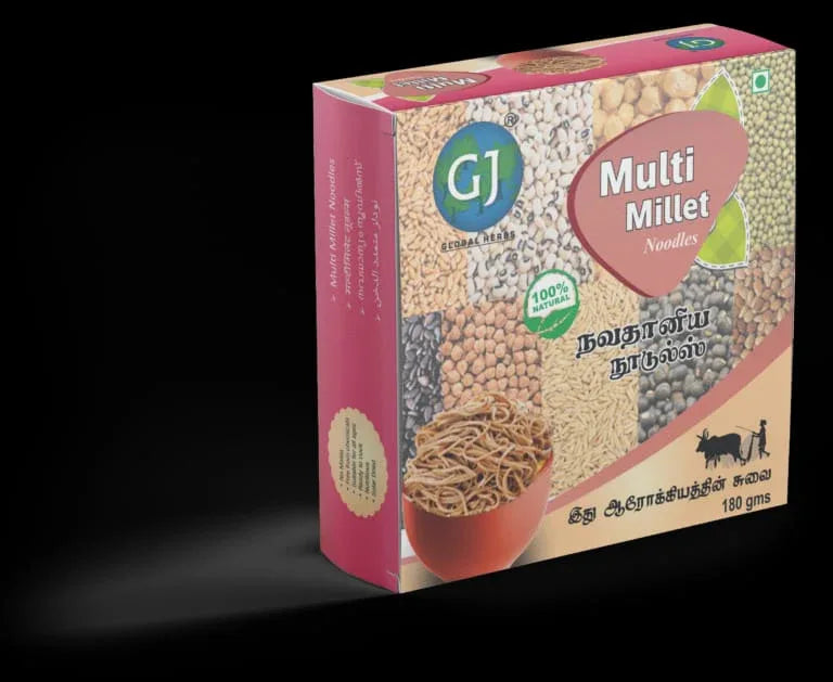 Gj Global Multi Millet Noodles | Navathaniya Noodles - 180 g (Pack of 2) - Orgoshops