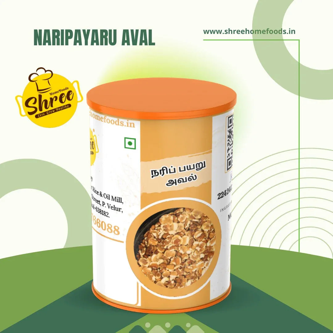 Shree Home Food Moth Bean Flakes / Naripayaru Aval - 500 g - Orgoshops