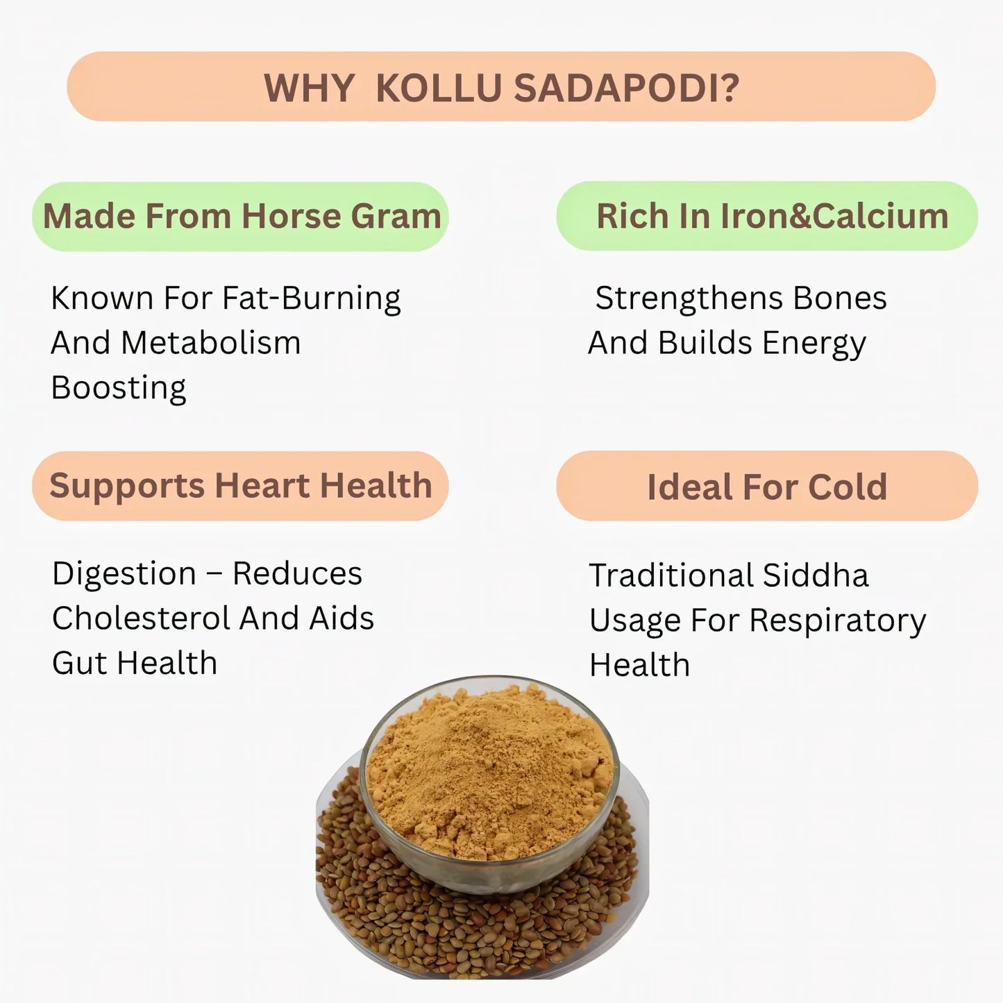 Araikkal Horse Gram Rice Mix Powder / Kollu Sadham Podi - 100 g (Pack of 2) - Orgoshops