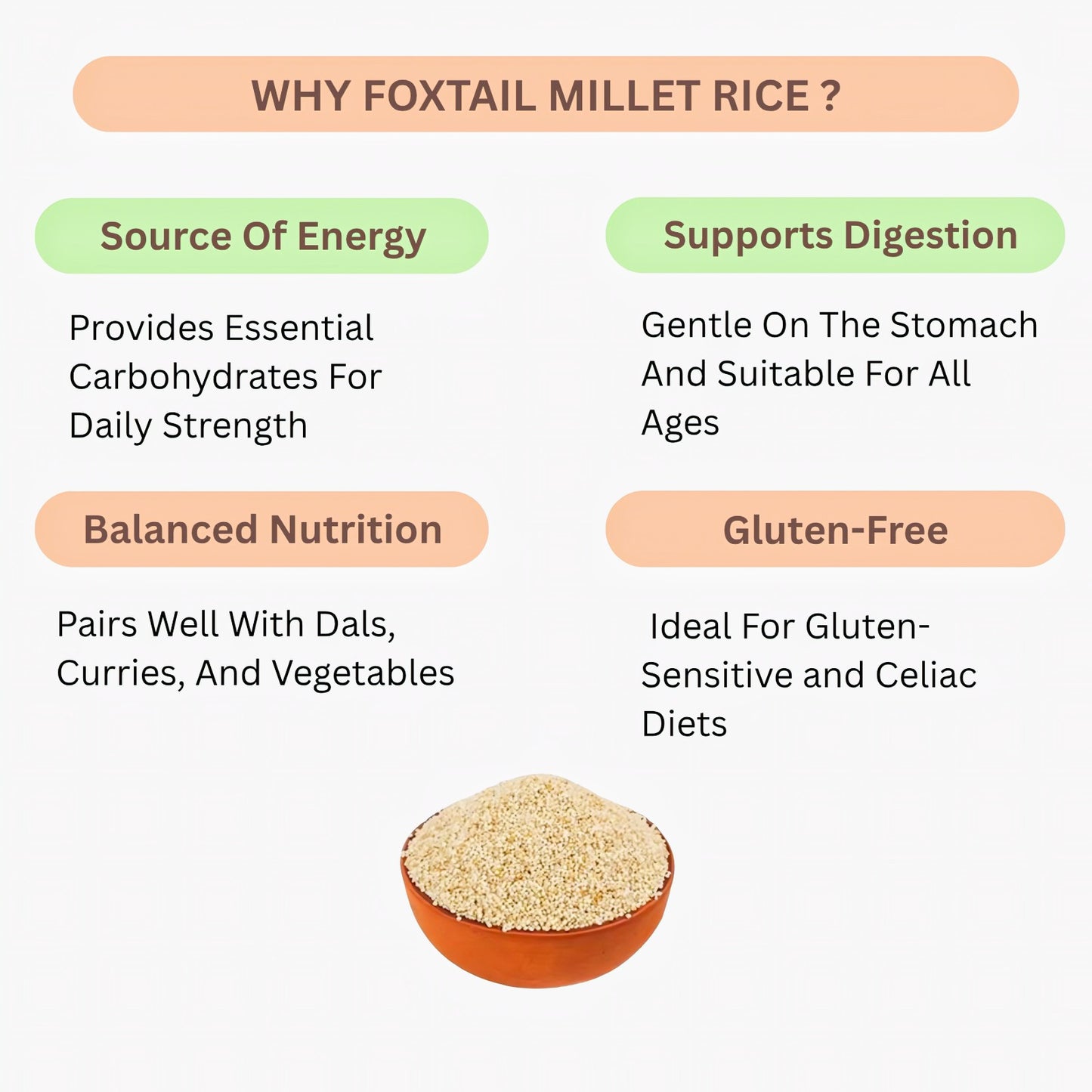 Araikkal Foxtail Millet Rice / Thinai Arisi - 500g ( Pack of 2 )