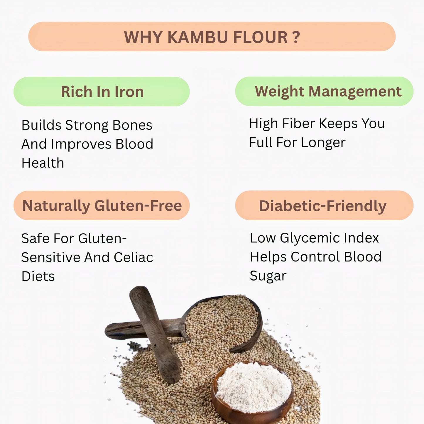 Araikkal Mulaikattiya Kambu Maavu / Kambu Flour - 500 g (Pack of 3)