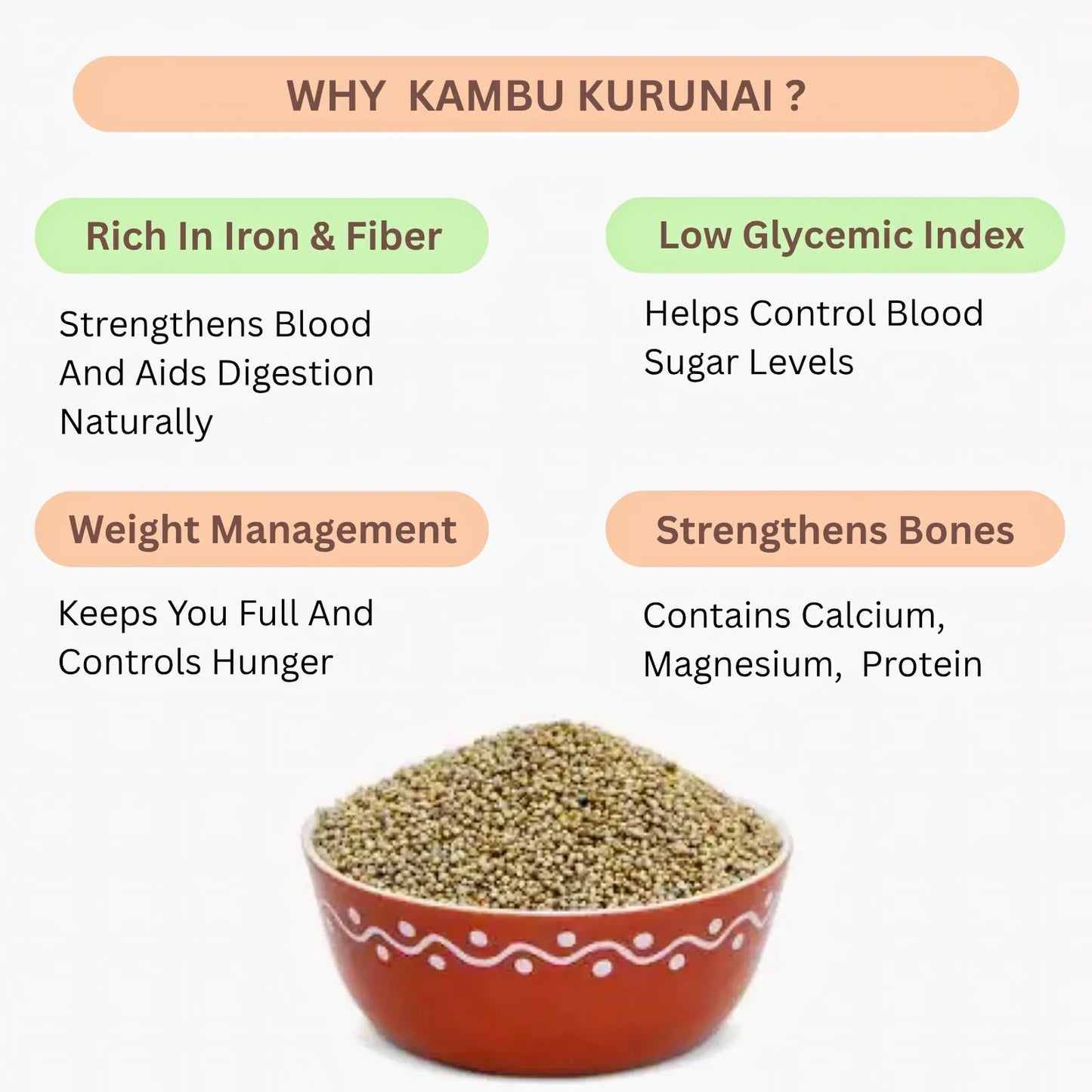 Araikkal Kambu Kurunai - 500 g (Pack of 3) - Orgoshops