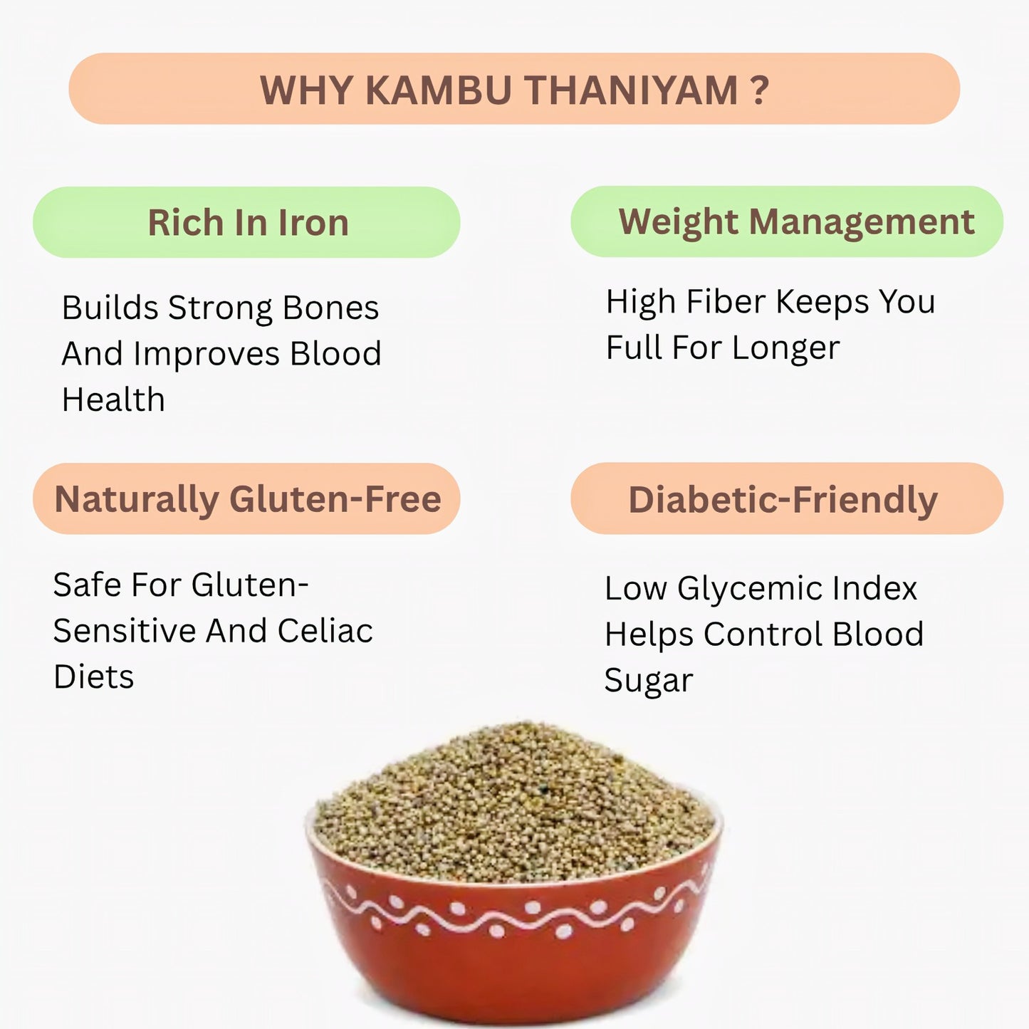 Araikkal Kambu millet / Kambu Thaniyam - 1 Kg (Pack of 2)