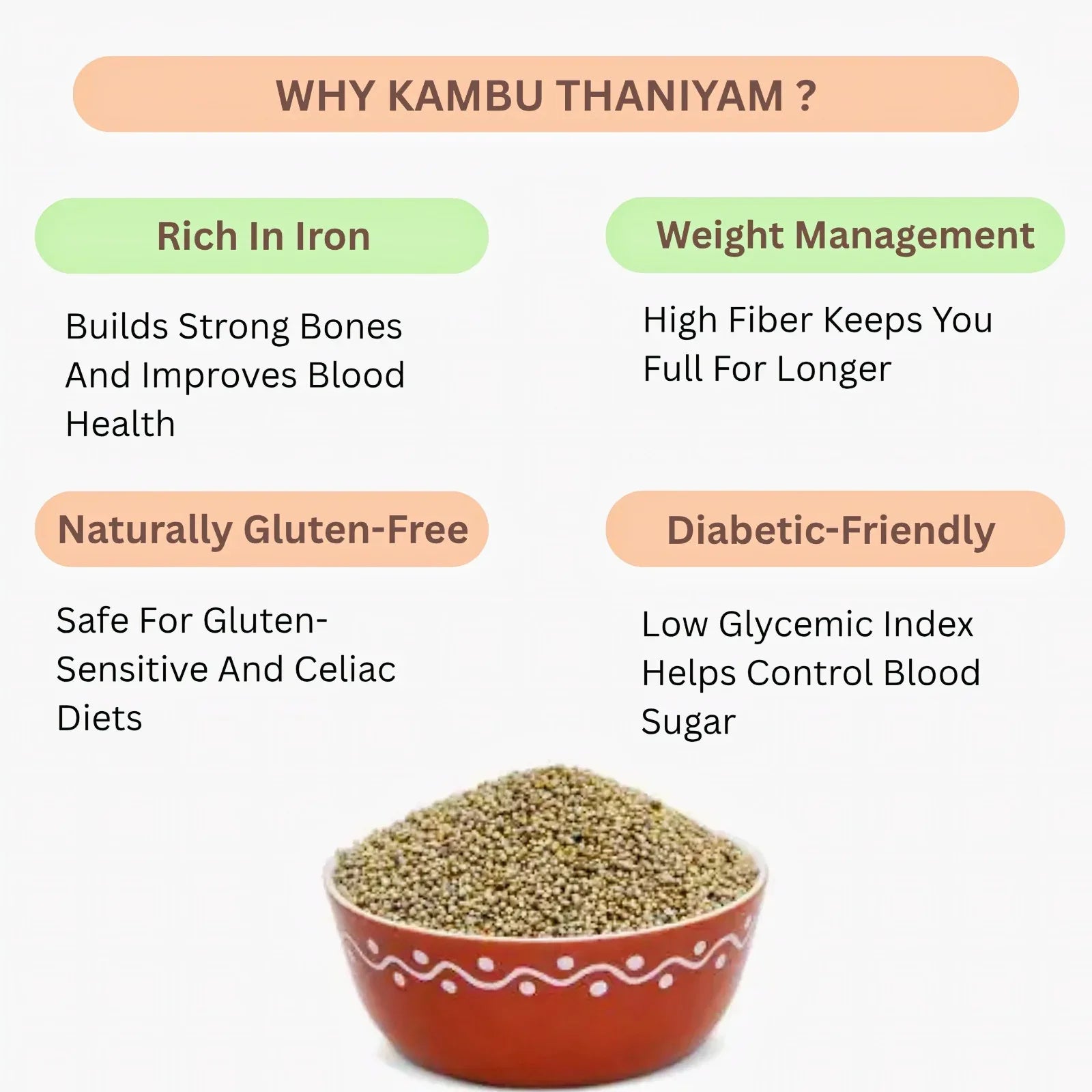 Araikkal Kambu millet / Kambu Thaniyam - 1 Kg (Pack of 2) - Orgoshops