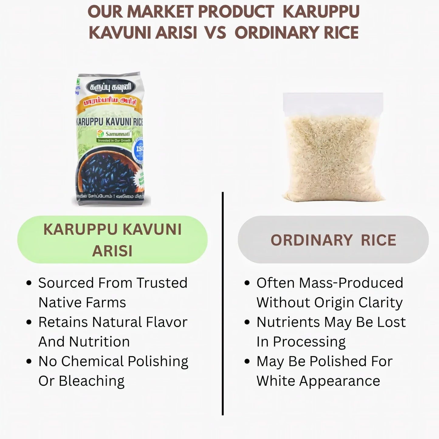 Araikkal Black Rice / Karuppu Kavuni Arisi - 500 g ( Pack of 2 ) - Orgoshops