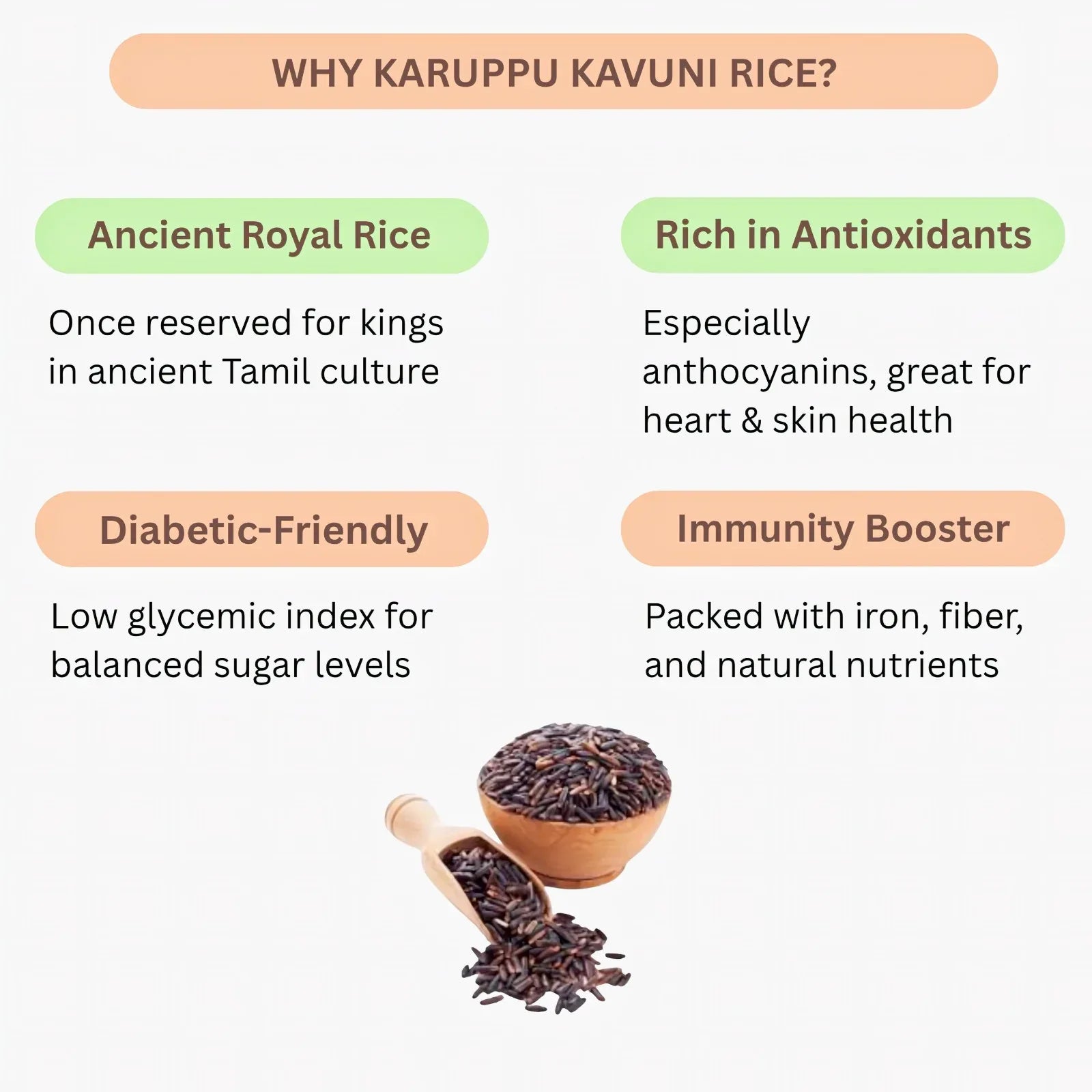 Araikkal Black Rice / Karuppu Kavuni Arisi - 500 g ( Pack of 2 ) - Orgoshops