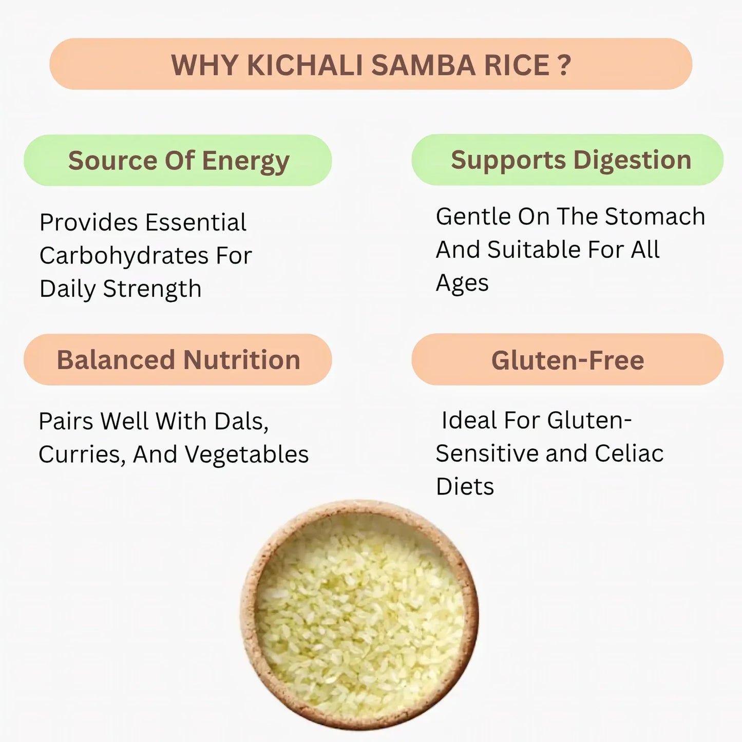 Araikkal Kichali Samba Rice / Kichali Samba Arisi - 500 g (Pack of 2) - Orgoshops