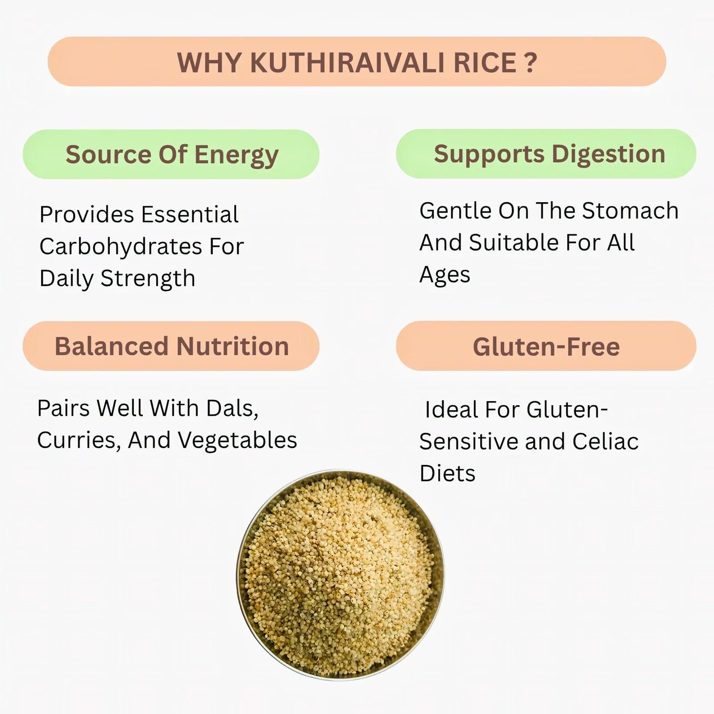 Araikkal Kuthiraivali Rice / Kuthiraivali Arisi - 500 g ( Pack of 2 ) - Orgoshops