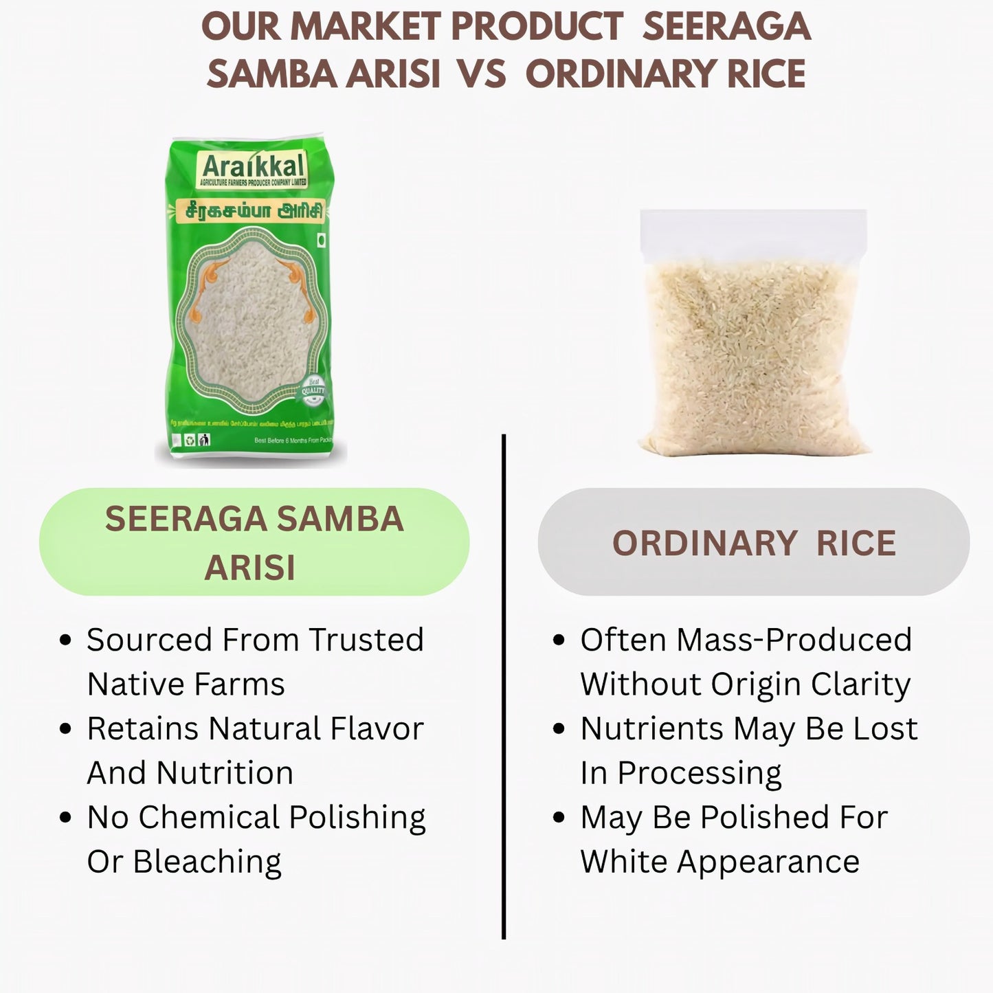 Araikkal Seeraga Samba Arisi / Jeera Samba Rice - 500 g ( Pack of 2)