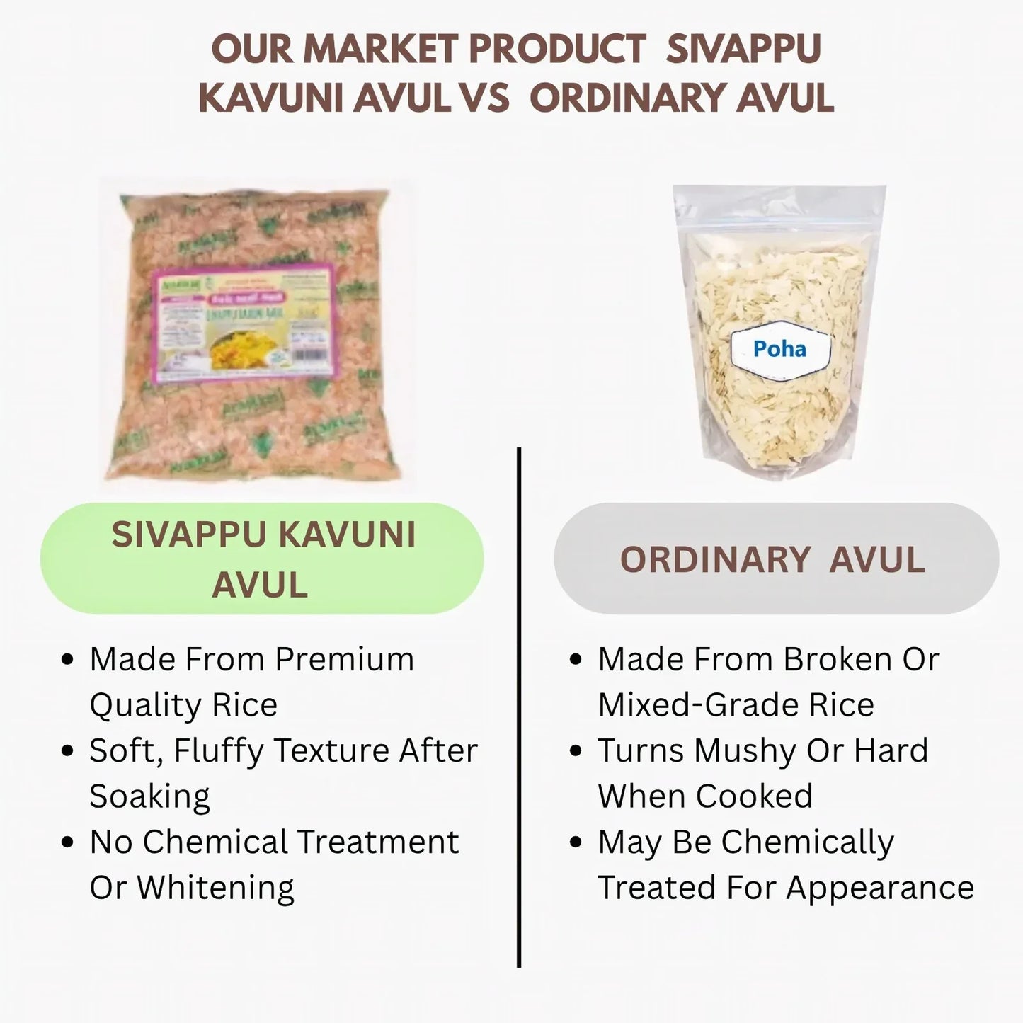 Araikkal Sivappu Kavuni Avul - 500 g ( Pack of 4 ) - Orgoshops