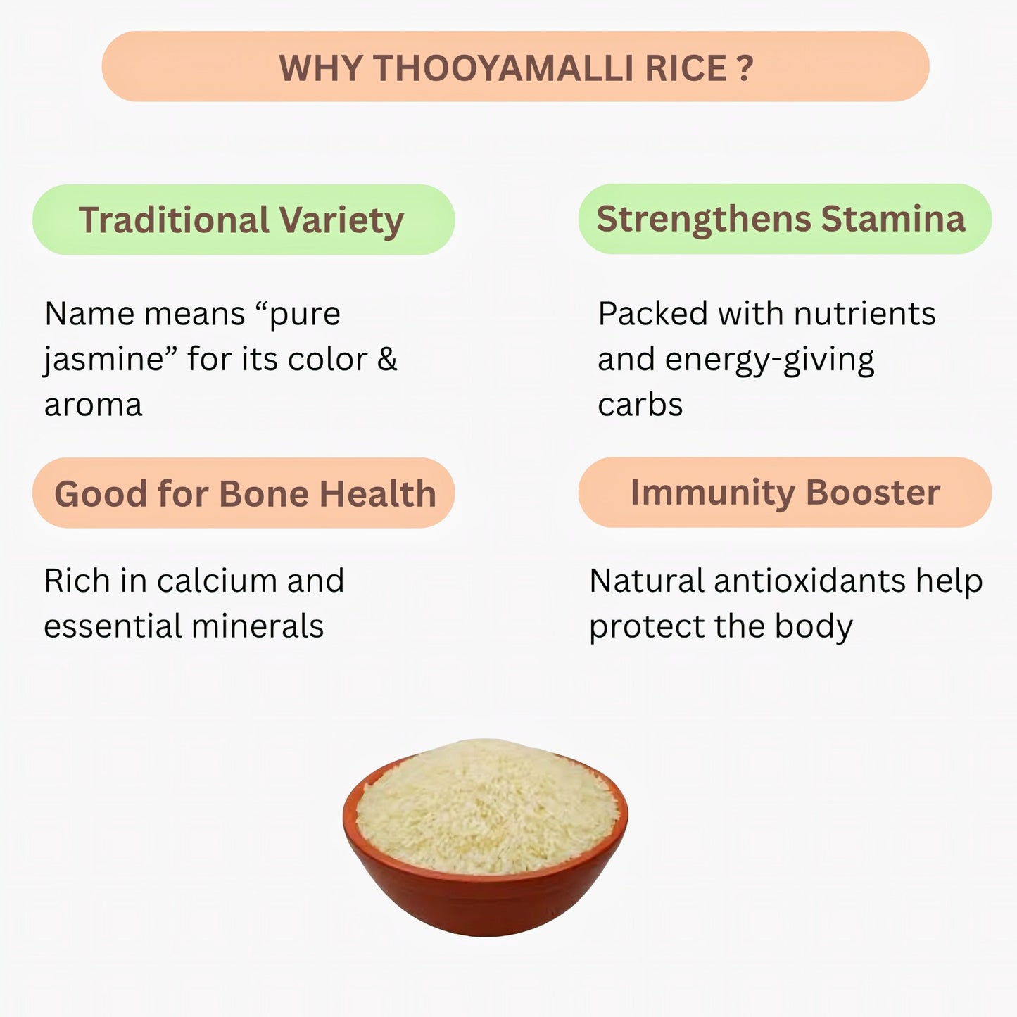 Araikkal Thooyamalli Rice / Thooyamali Arisi - 500 g ( Bye 1 GET 1 Free Offer)