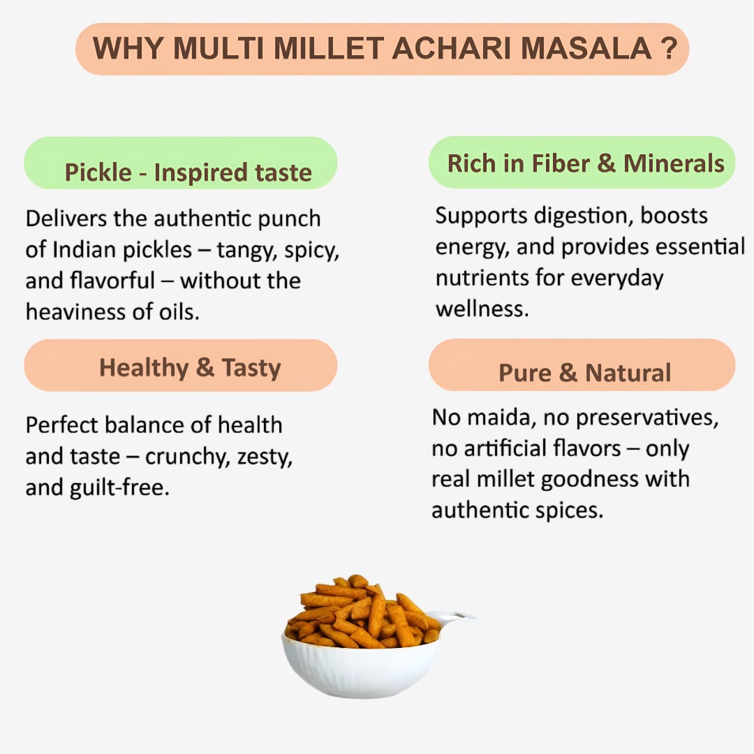 Millet 'n' Minutes Multi Millet Achari Masala - 80 g (Pack of 2)