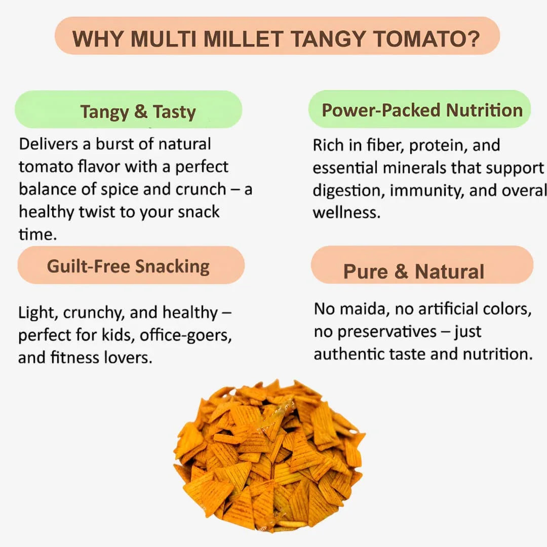 Millet 'n' Minutes Multi Millet Tangy Tomato - 80 g (Pack of 2) - Orgoshops