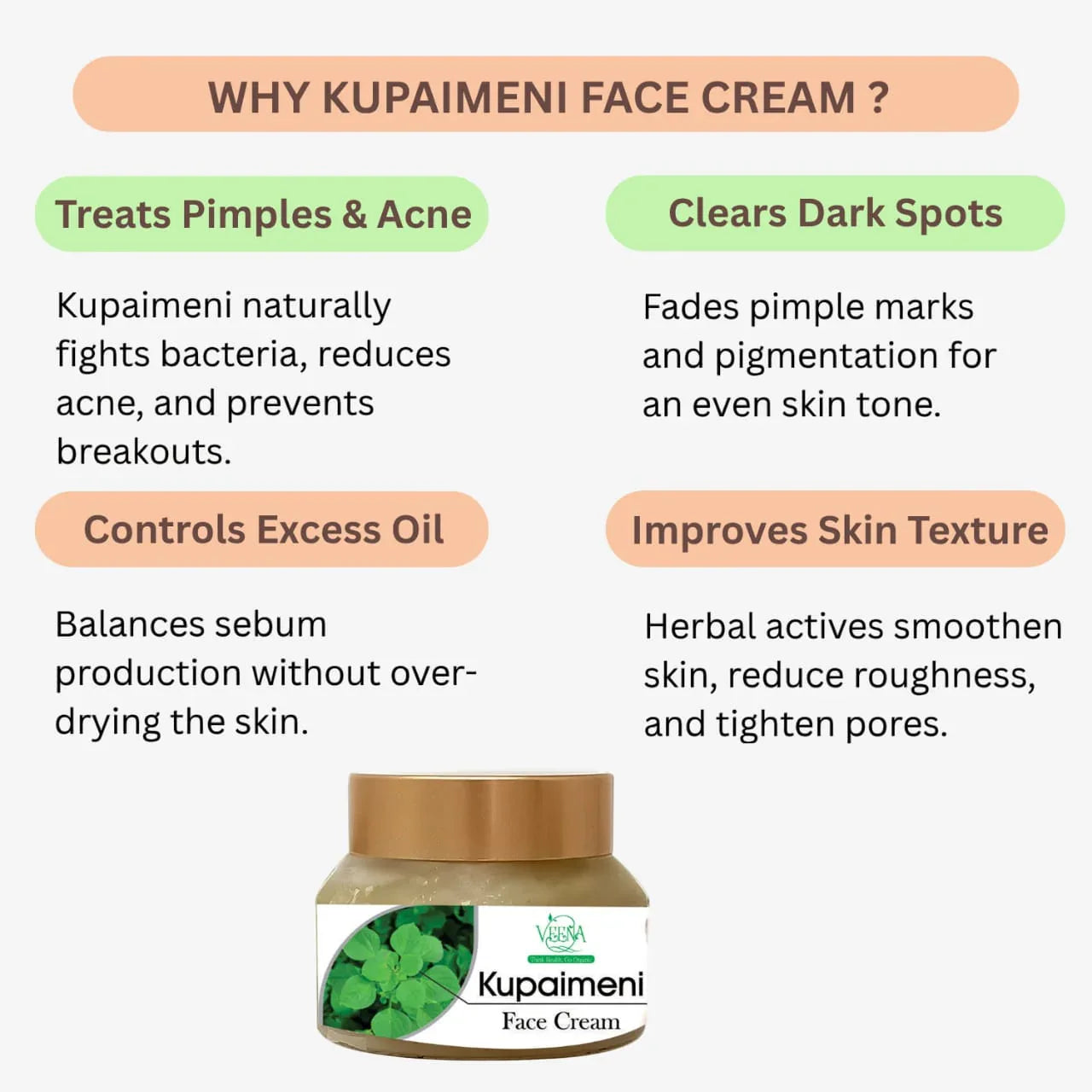Veena Kupaimeni Face Cream - 50g - Orgoshops
