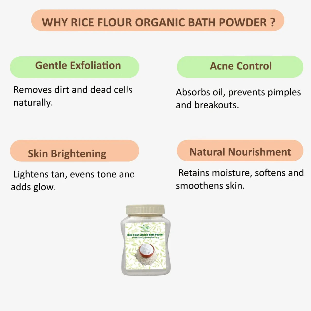 Veena Rice floor Organic Luxury Bath Powder -250g ( Pack of 2 ) - Orgoshops