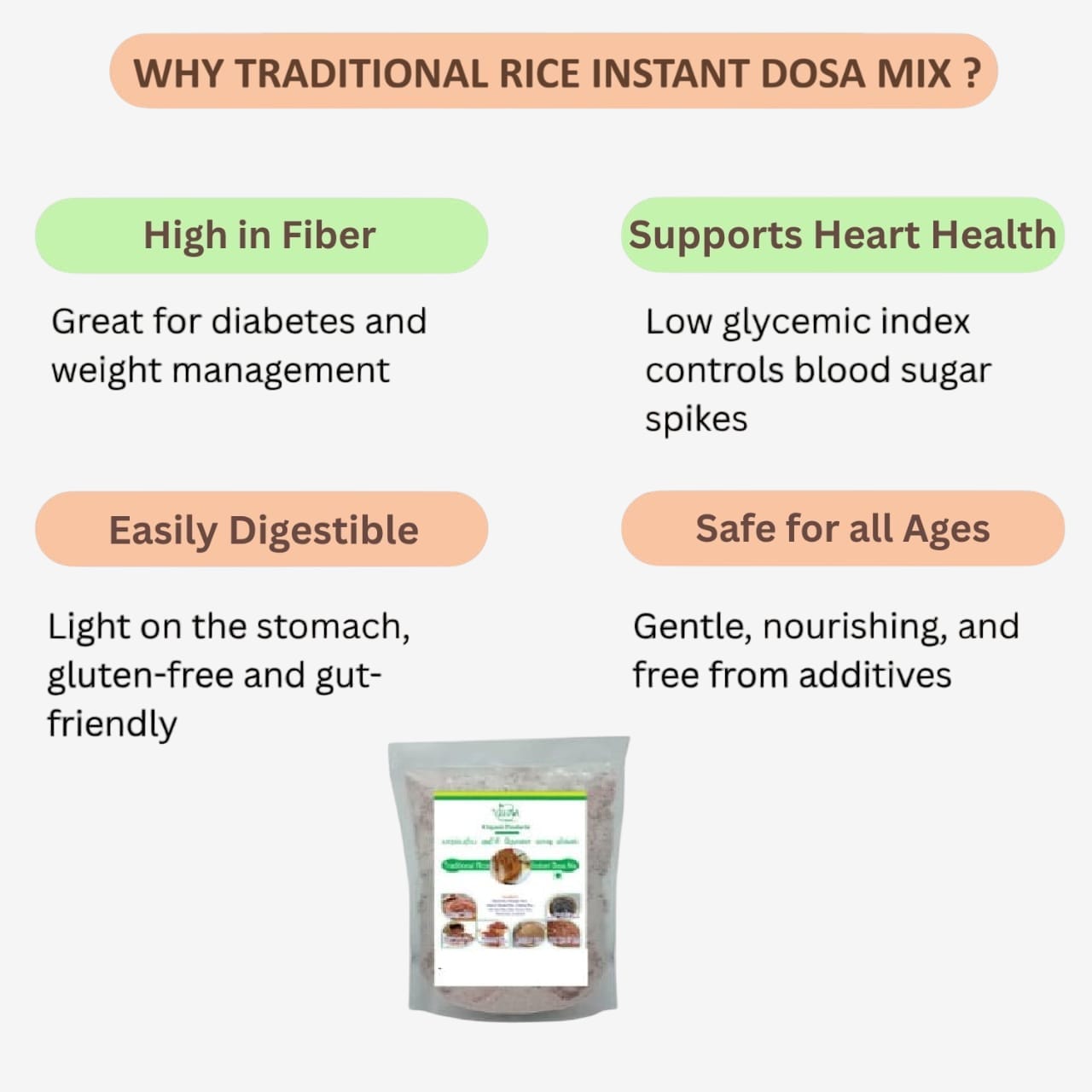 Veena Traditional Rice Instant Dosa Mix - 500 g ( Pack of 2 )
