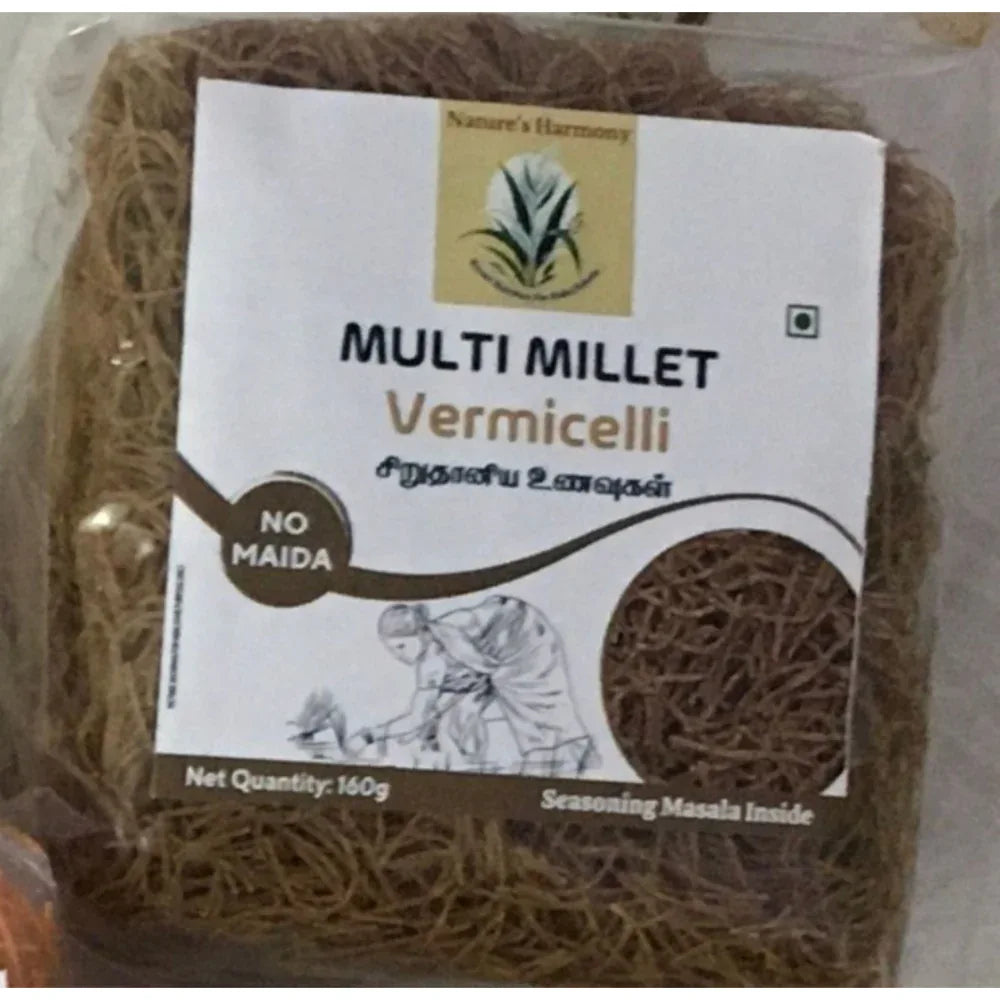 Nature's Harmony : Multi Millet Vermicelli / Mulitimillet Semiya - 160 Gram - Orgoshops