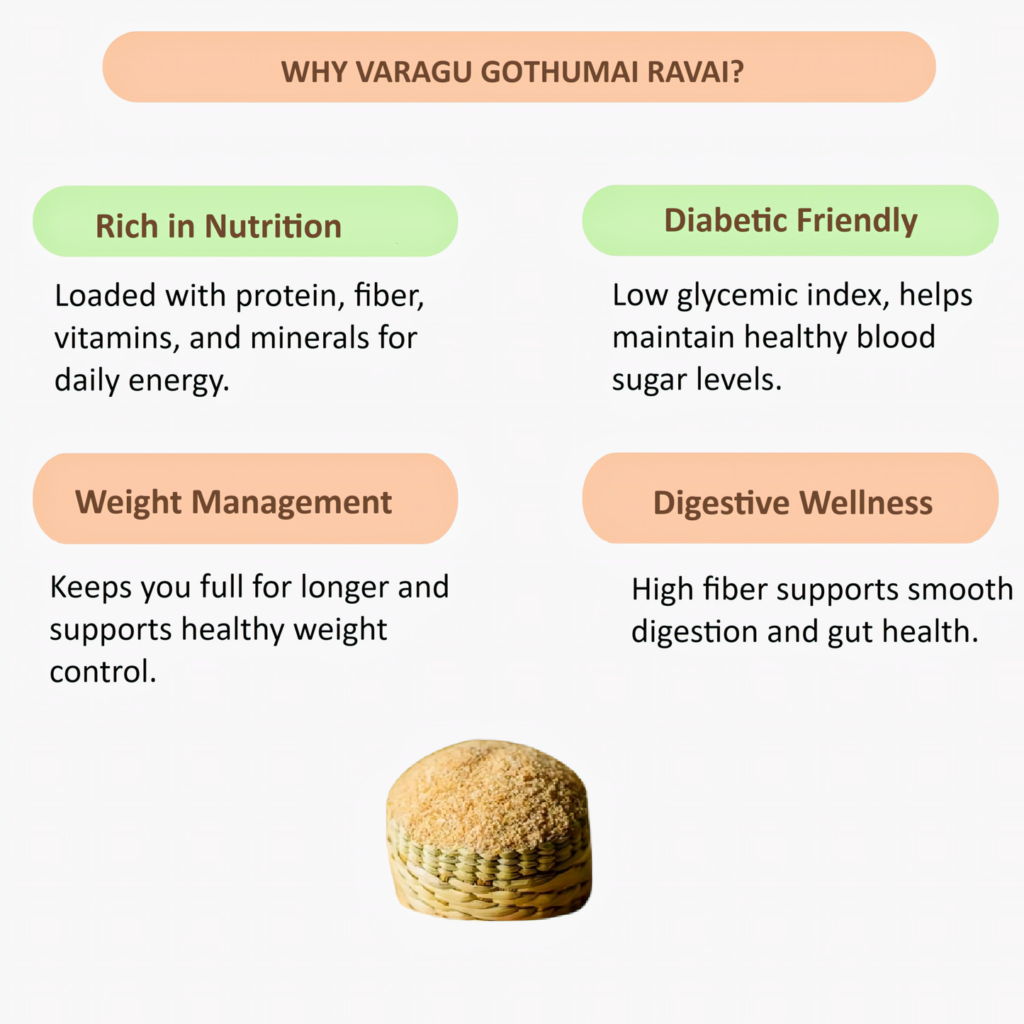 Araikkal Varagu Gogthumai Ravai - 500 g (Pack of 2)