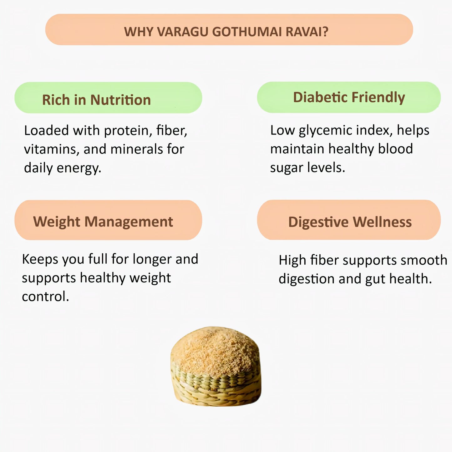 Araikkal Varagu Gogthumai Ravai - 500 g (Pack of 2) - Orgoshops