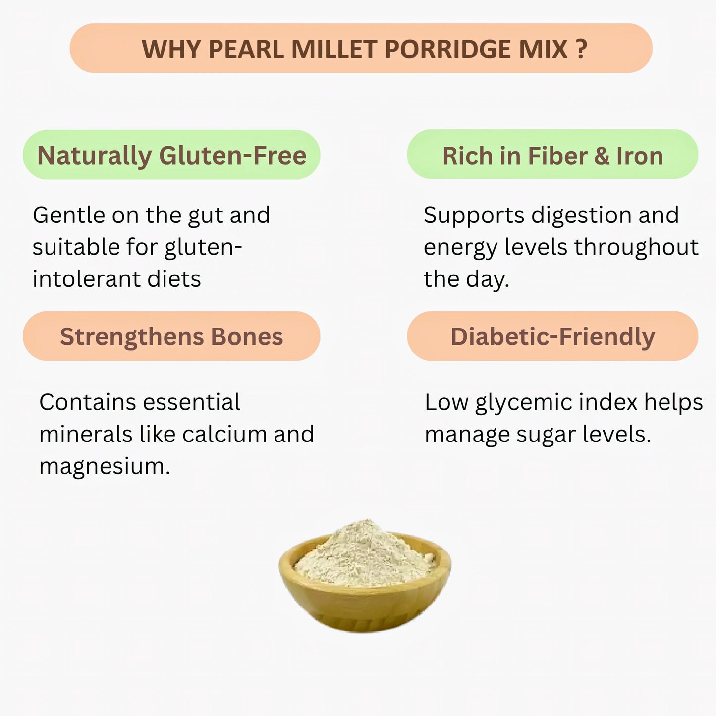 Evanaa Pearl Millet Porridge Mix | Kambu-Koozh-Bajira Porridge Mix | Ready-to-Cook | Rich in Nutrients & Fiber | Nutritious & Healthy Breakfast | Boosts Immunity - 250g - Orgoshops