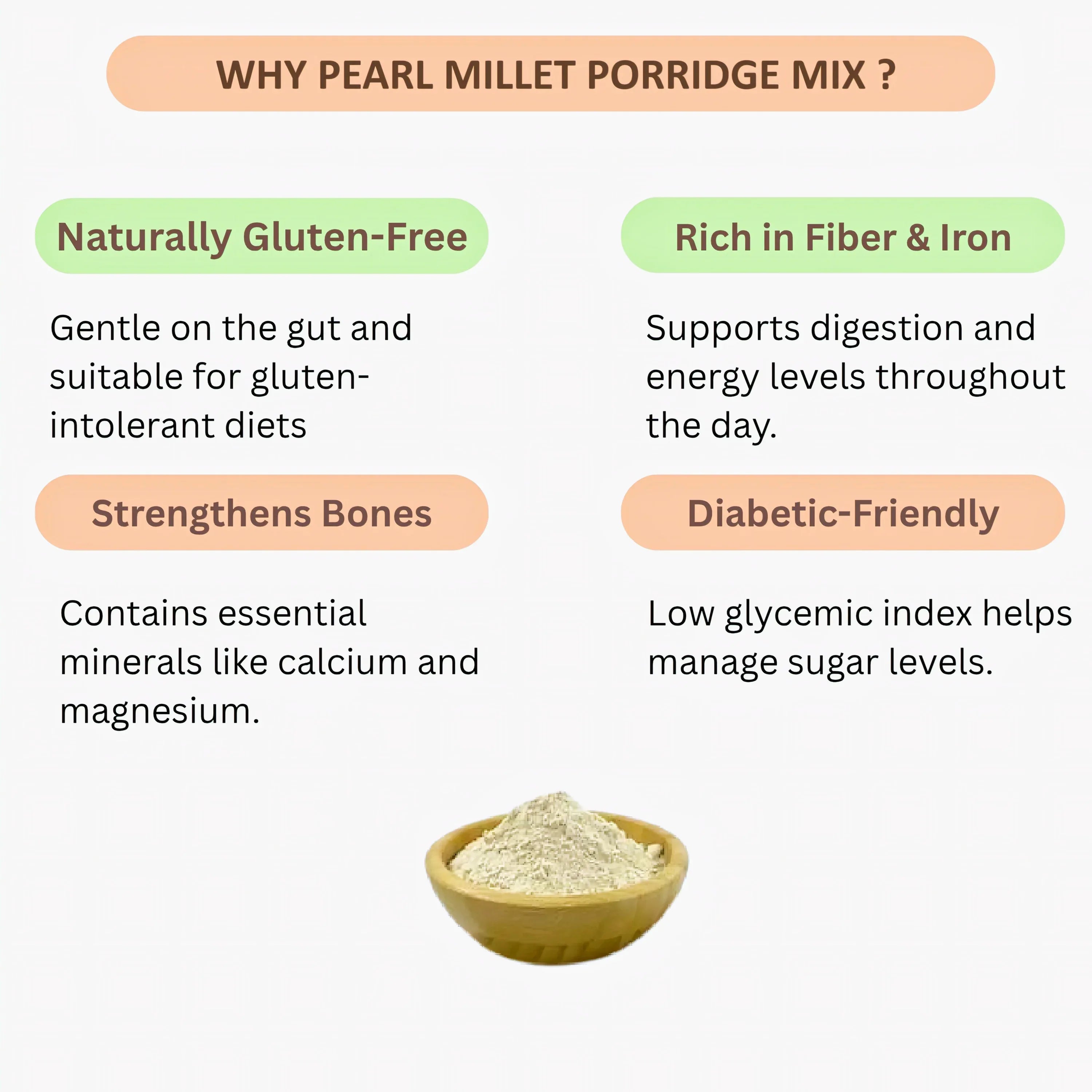 Evanaa Pearl Millet Porridge Mix | Kambu-Koozh-Bajira Porridge Mix | Ready-to-Cook | Rich in Nutrients & Fiber | Nutritious & Healthy Breakfast | Boosts Immunity - 250g - Orgoshops