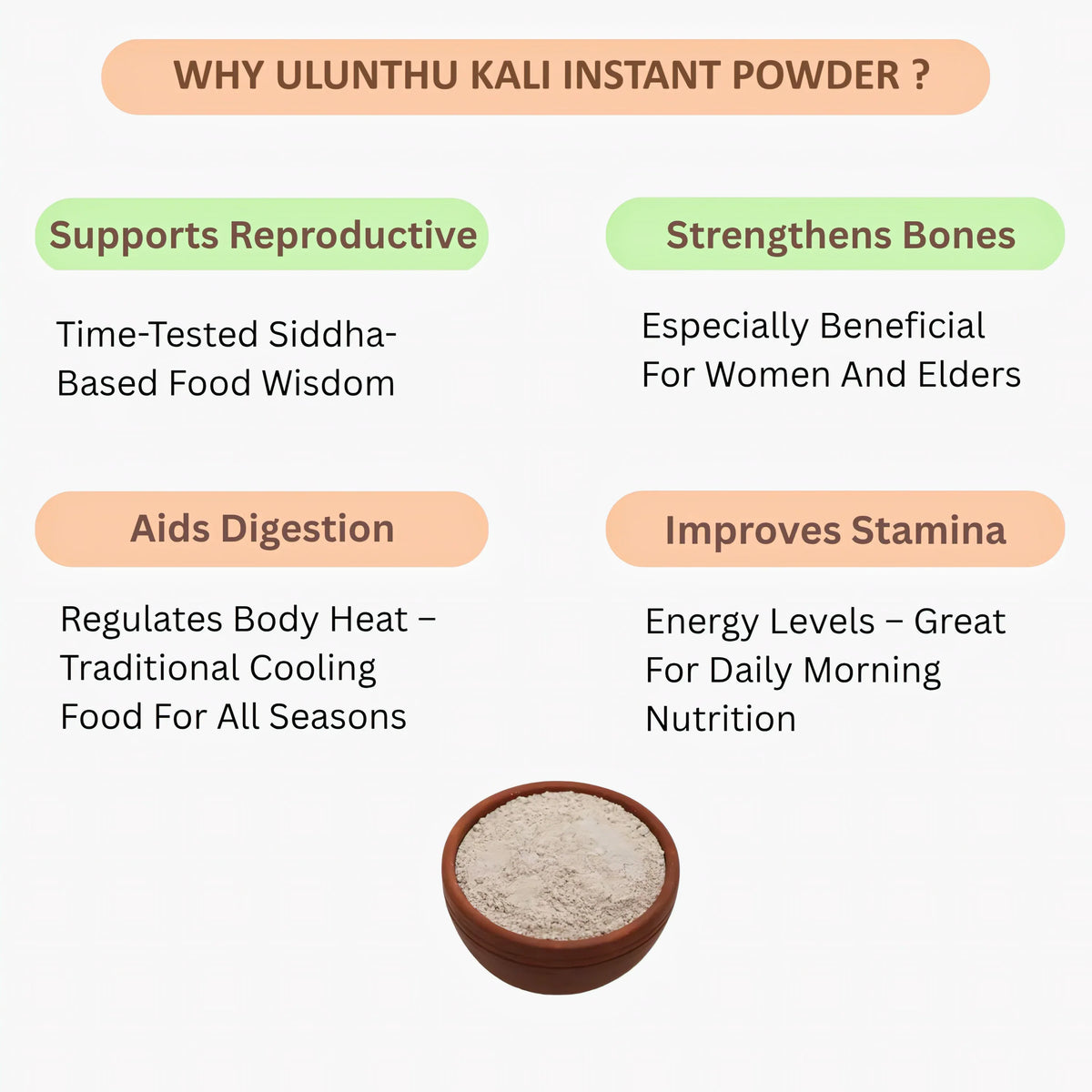 Evanaa Urad Kali Mix / Ulundhu Kali Instant Powder / Ready-to-Cook / Quick and Easy in 10 Minutes - 250 g - Orgoshops