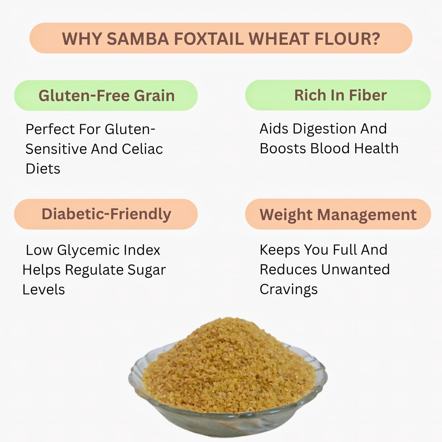Araikkal Samba Foxtail Wheat - 500g ( Pack of 4 ) - Orgoshops