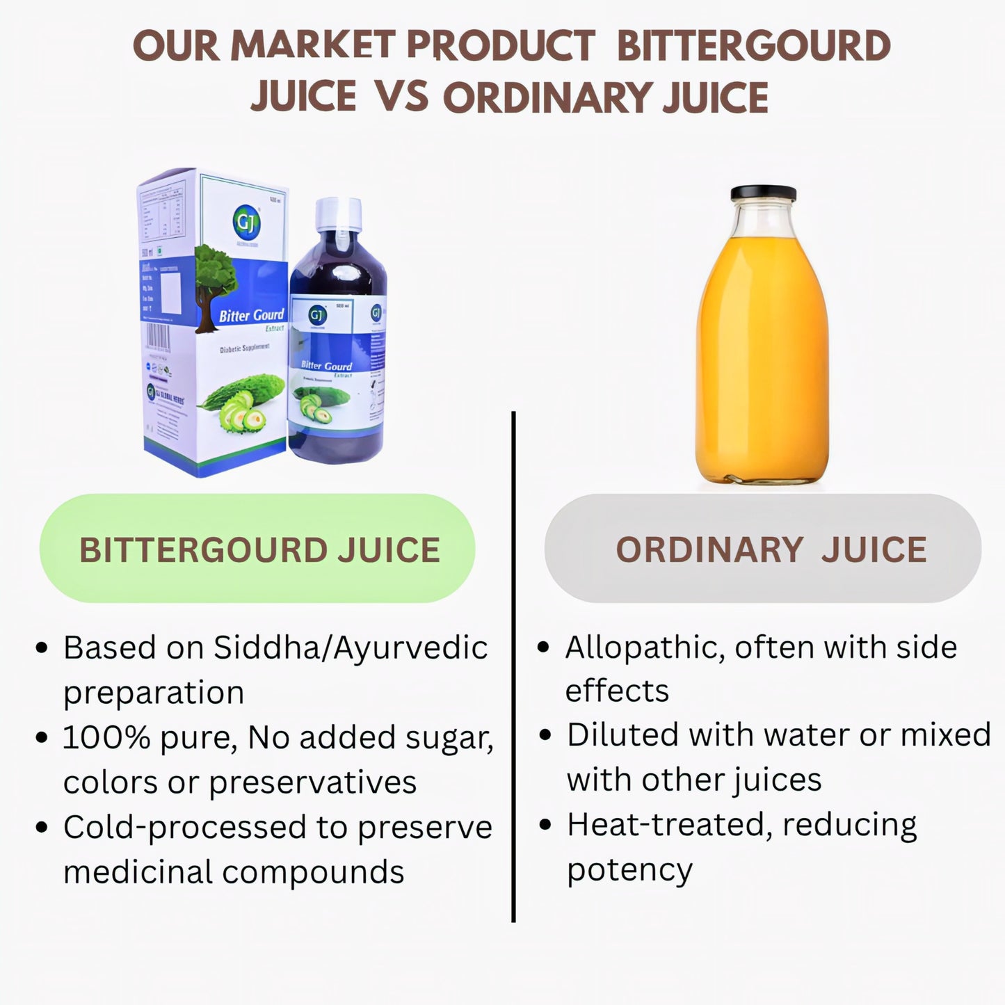 GJ Global Herbs Bitter Gourd Extract Juice - 500 ml