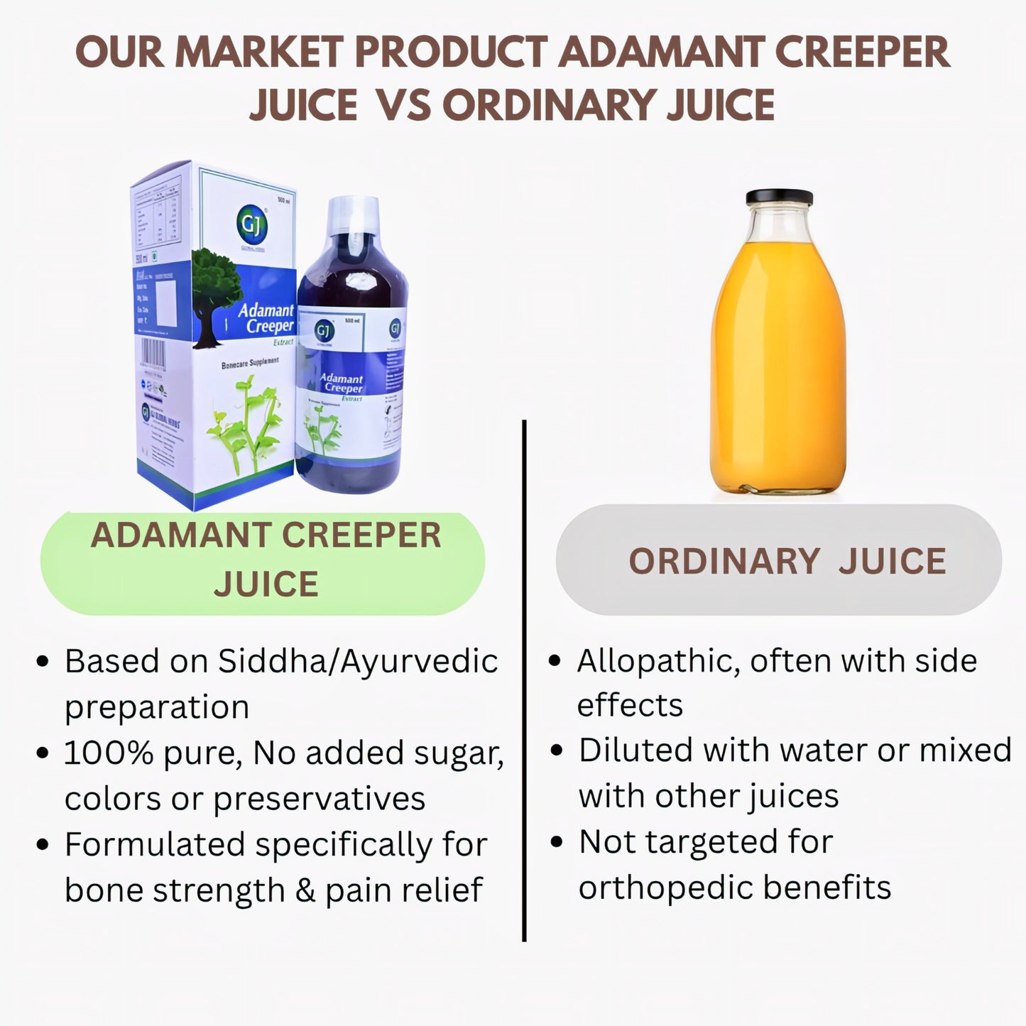 GJ Global Herbs Adamant Creeper Extract Juice - 500 ml