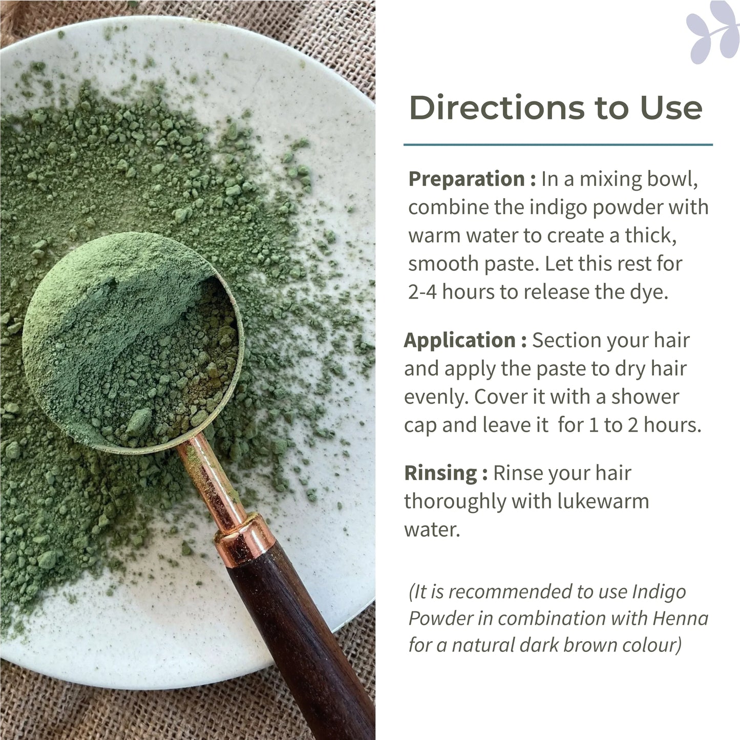 Ecotyl Indigo Powder | Neel Avuri | Natural Hair Dye | Hair Conditioning - 100g - Orgoshops