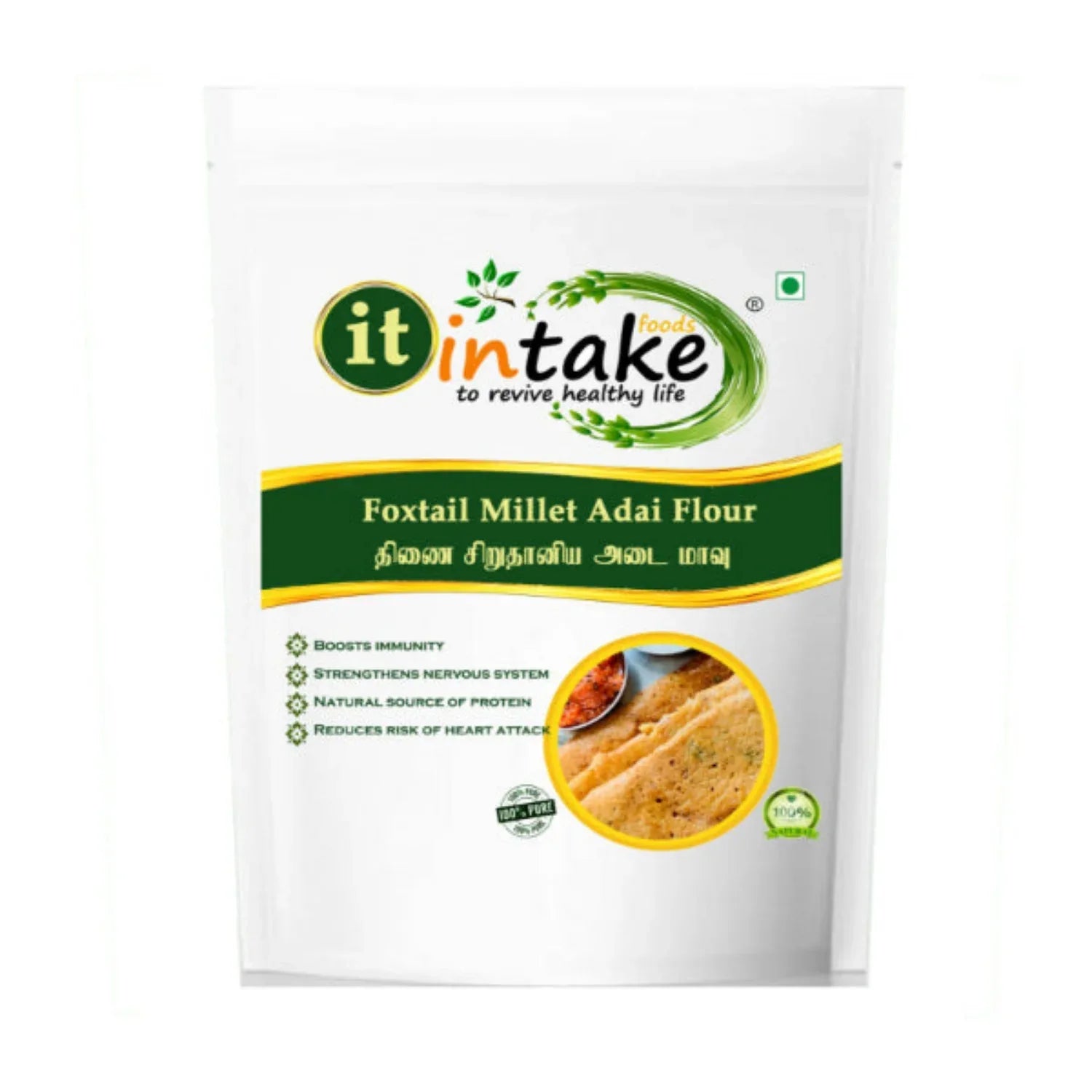 Intake Foxtail Millet Adai Flour / Thinai Adai Flour / Millet Adai Flour - 500 g - Orgoshops