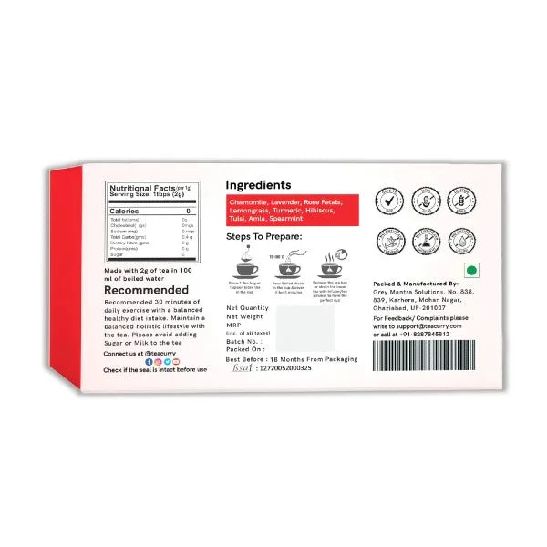 Teacurrty Acne Tea /Helps In Pimples, Cysts, Pustules & Nodules-100g(30 Tea Bags) - Orgoshops