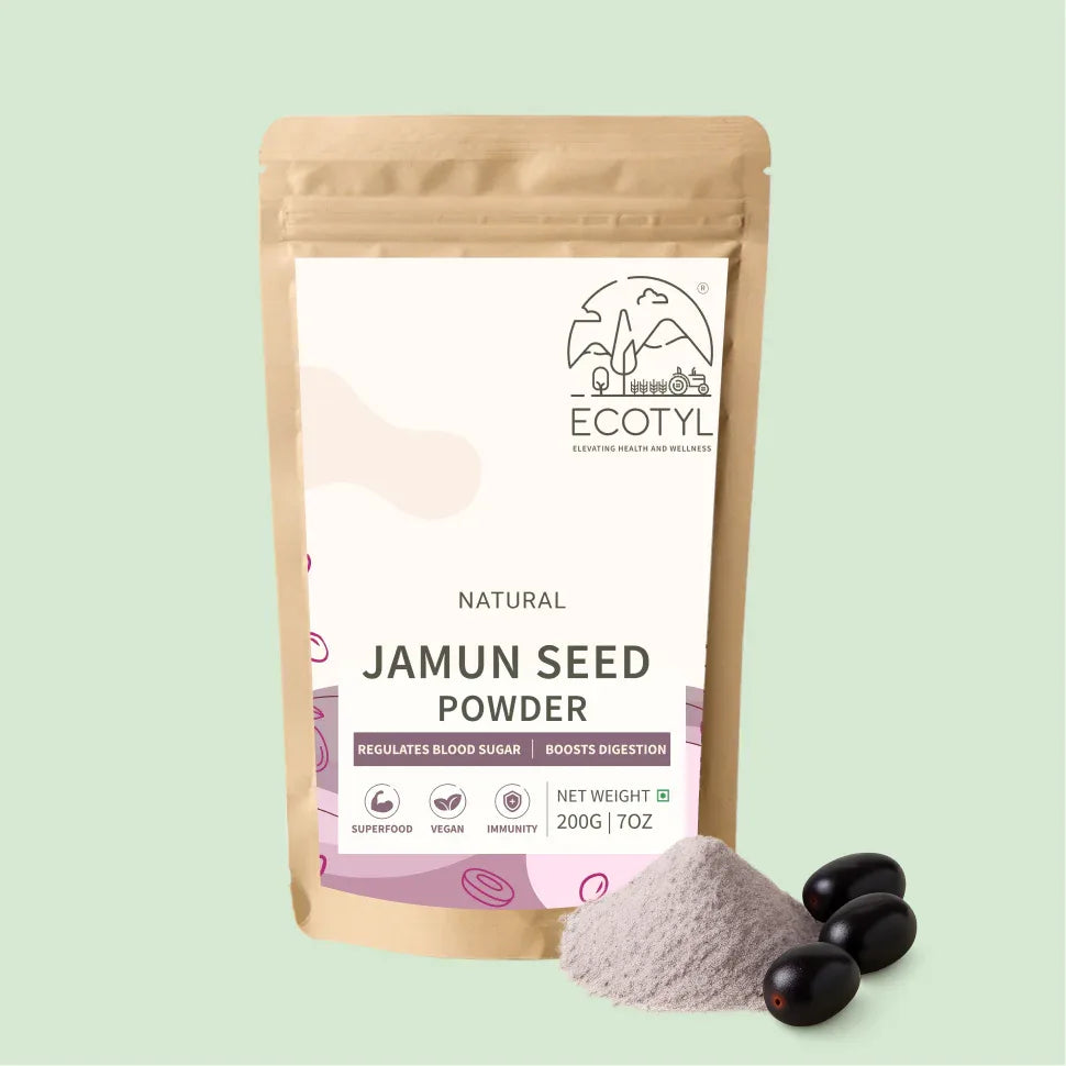 Ecotyl Jamun Seed Powder | Blood Sugar Control | Rich in Antioxidants - 200g - Orgoshops