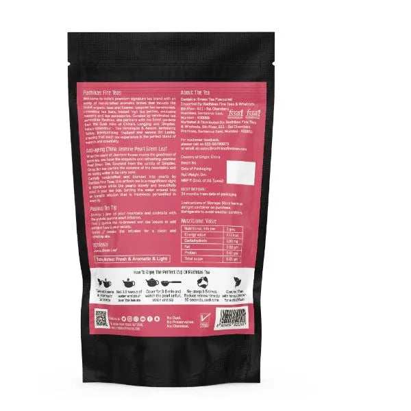 Anti-Ageing China Jasmine Pearl Green Leaf | Cold& Hot Brew | Makes 25 Cups - Orgoshops