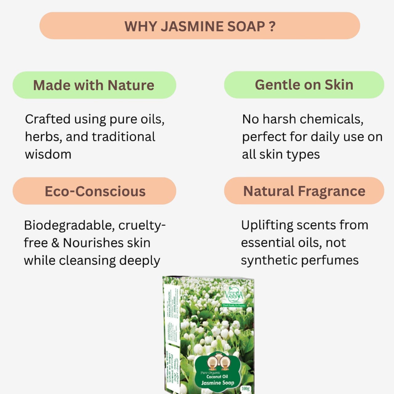 Veena Jasmine Soap - 100 g ( Pack of 3 )