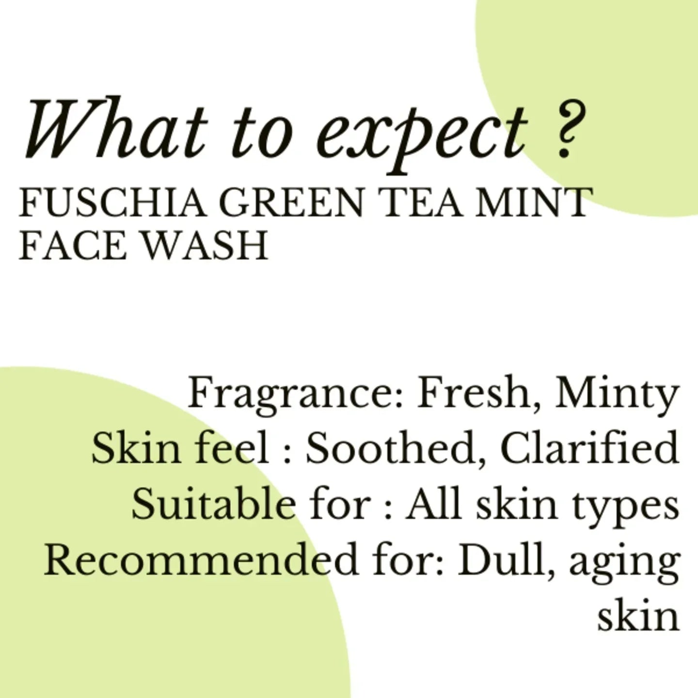 Fuschia Mojito Green Tea Mint Soap Free Face Wash - 100ml - Orgoshops