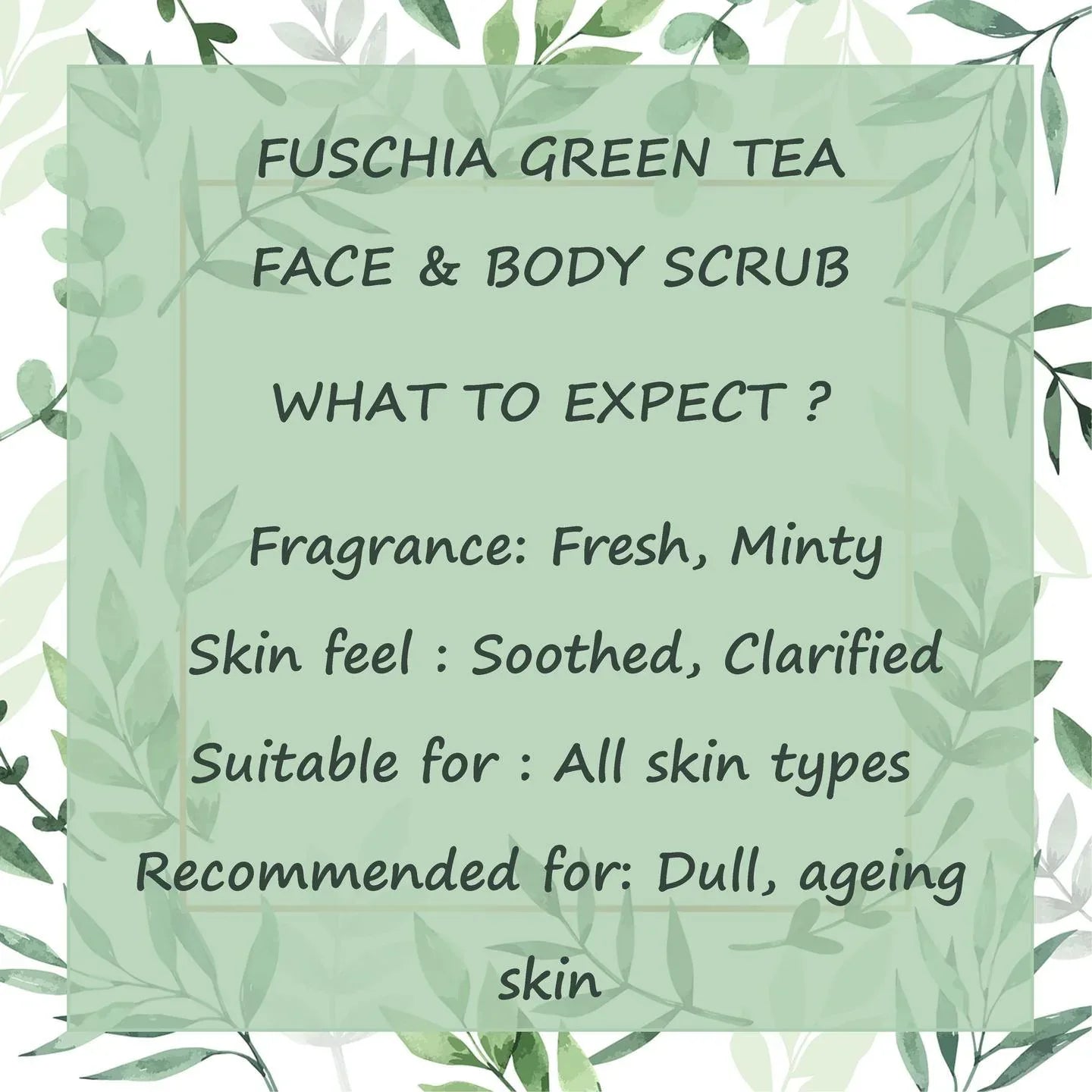 Fuschia - Green Tea - Face & Body Clarifying Scrub - 50g - Orgoshops