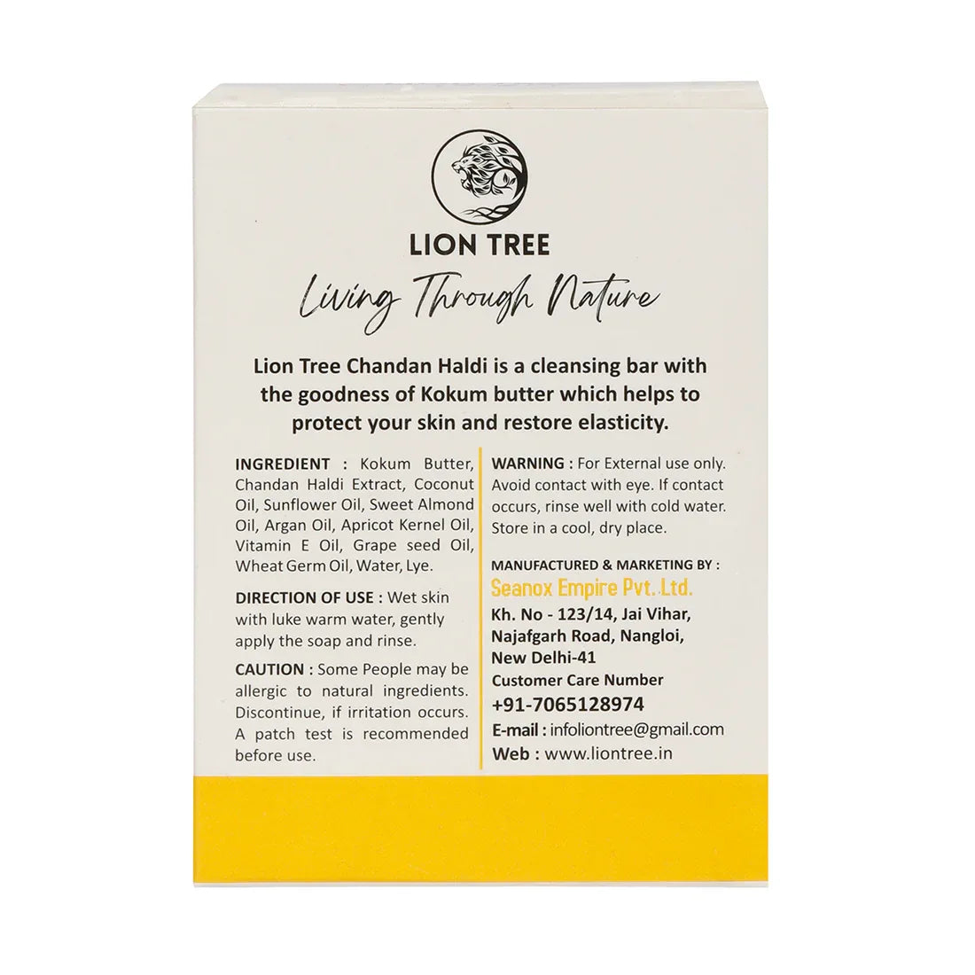 Lion Tree Handmade Chandan Haldi Soap With Goodness Of Kokum Butter 110gm - Orgoshops