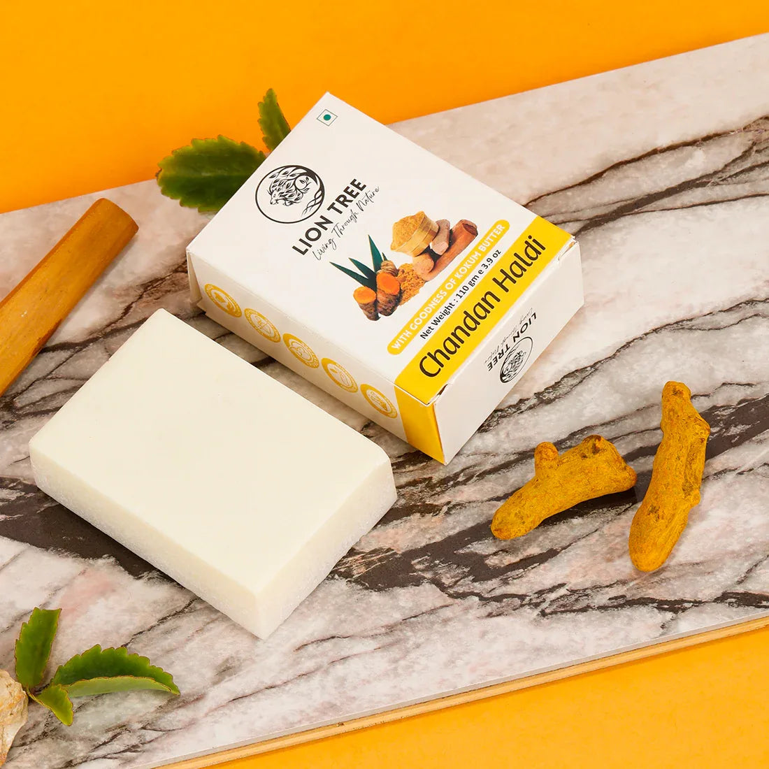 Lion Tree Handmade Chandan Haldi Soap With Goodness Of Kokum Butter 110gm - Orgoshops