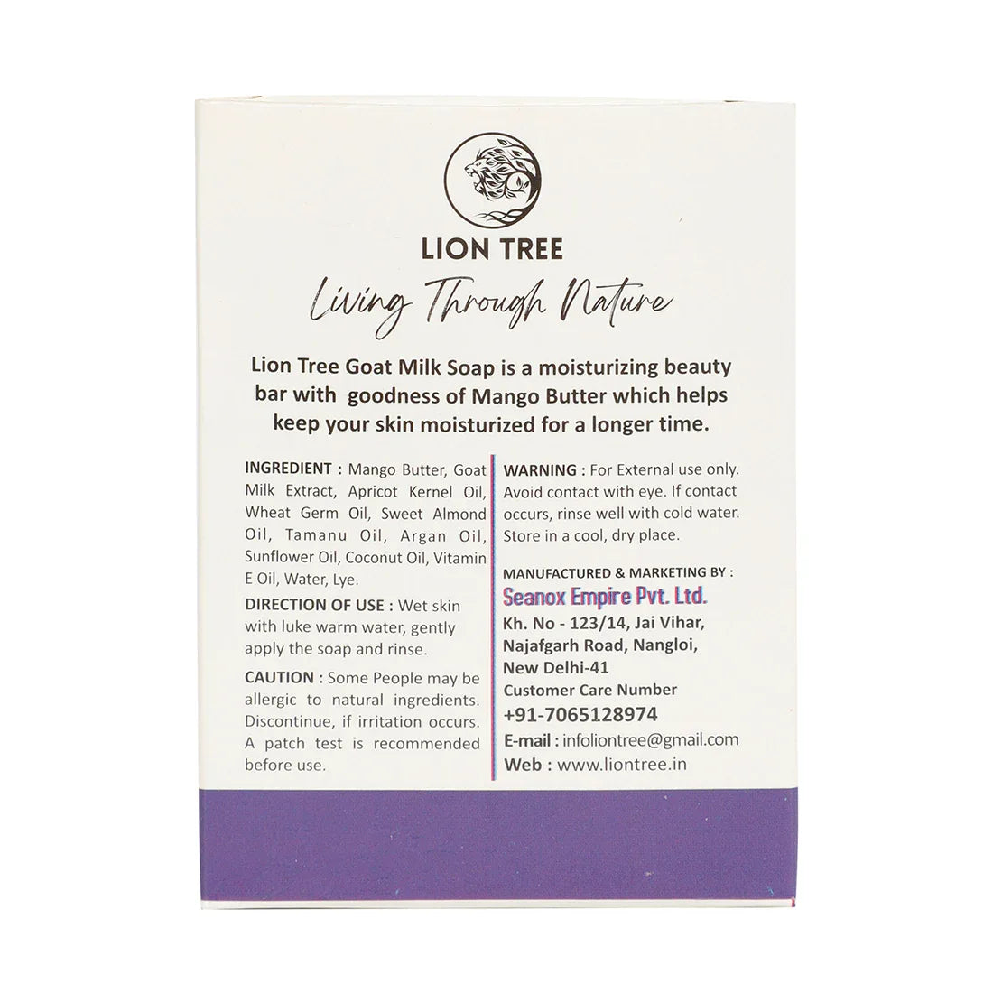 Lion Tree Handmade Goat Milk Soap With Goodness Of Mango Butter 110gm - Orgoshops