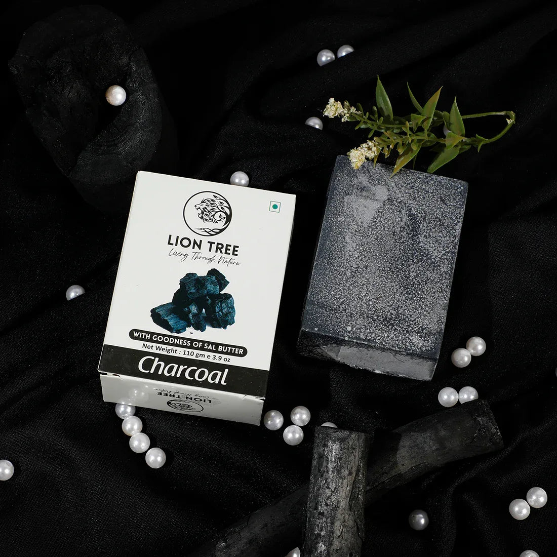 Lion Tree Handmade Charcoal Soap With Goodness Of Sal Butter 110gm - Orgoshops