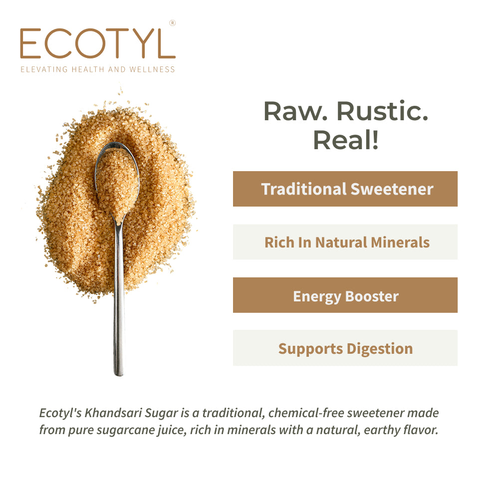 Ecotyl Khandsari Sugar | Unrefined Natural Sweetener | Rich in Minerals - 1kg