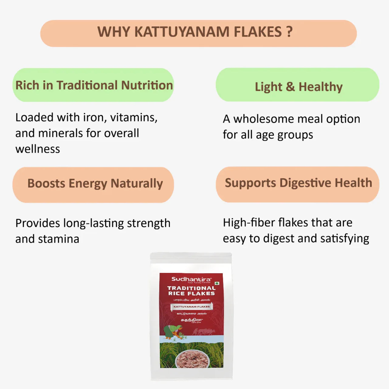 Sudhantira Kaatuyanam Flakes - 500g - Orgoshops