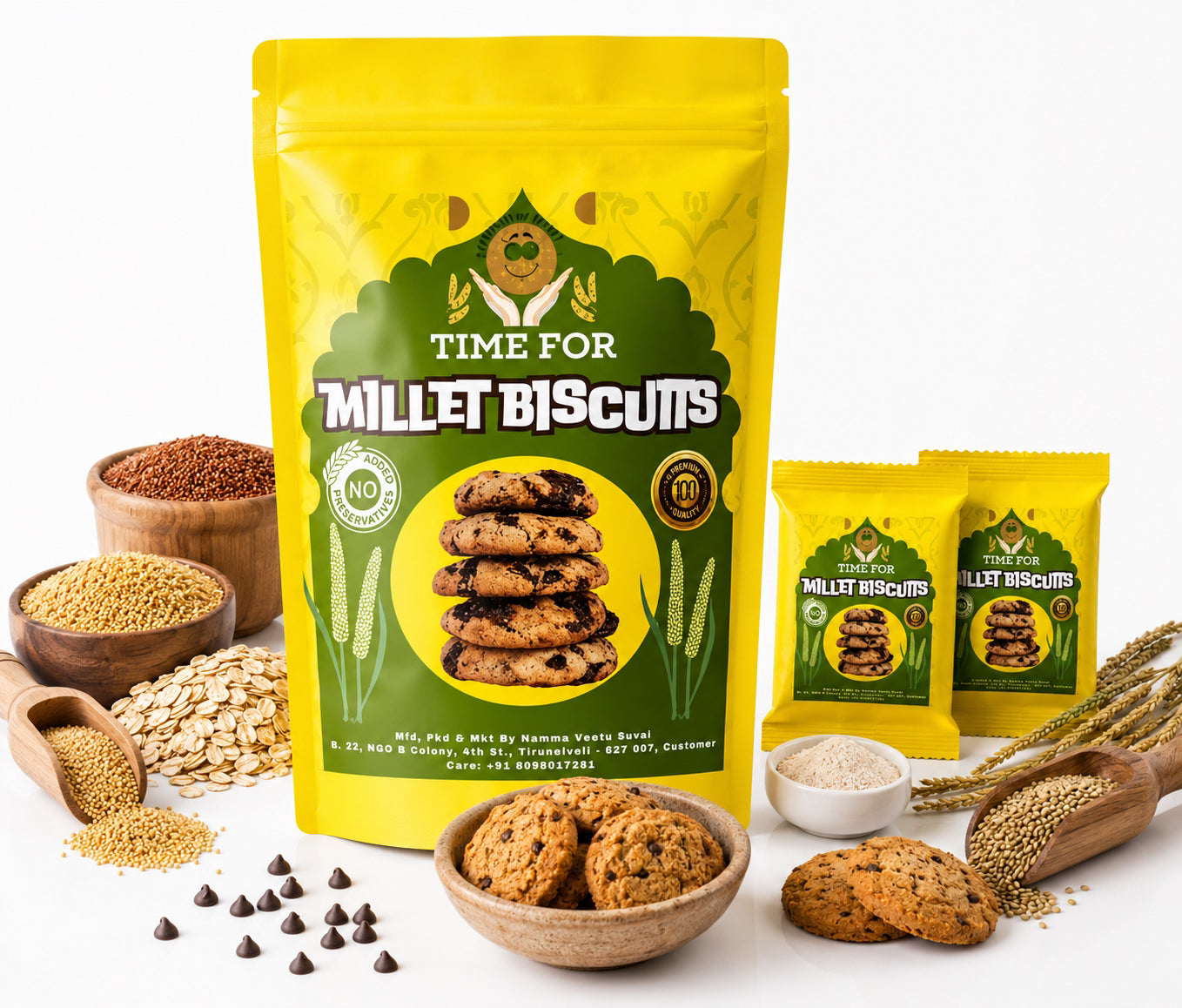 Kalpavirutcham For Millet Biscuits – Healthy Snack Made with Millets | Crunchy Cookies with Natural Ingredients - 100g Multi Millet Cookies