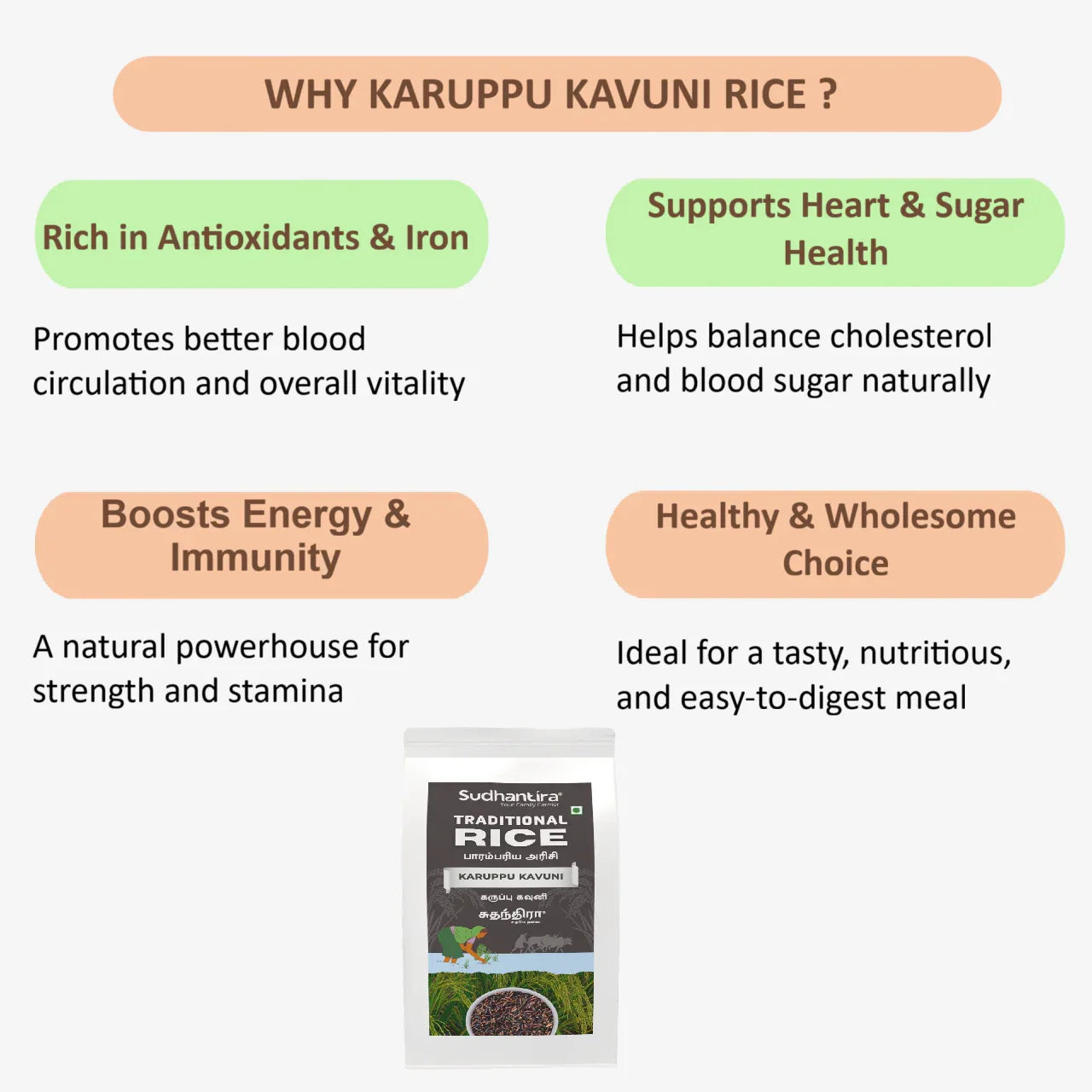 Sudhantira Karuppu Kavuni Rice - 1kg - Orgoshops